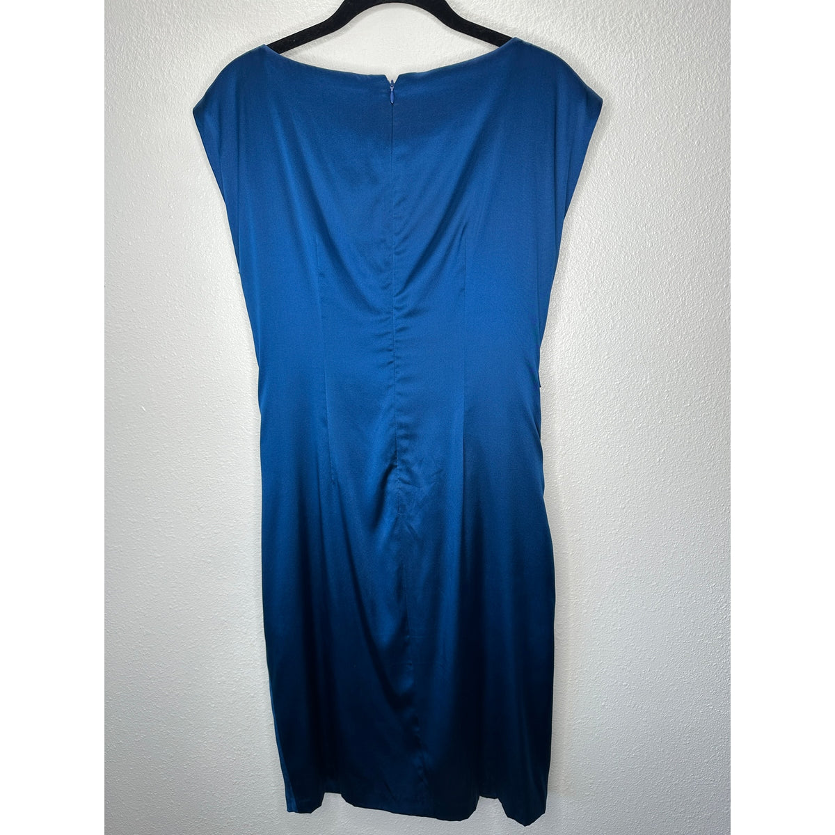 Suzi Chin Royal Blue Silk Lined Twist Front Sleeveless Mini Dress 4