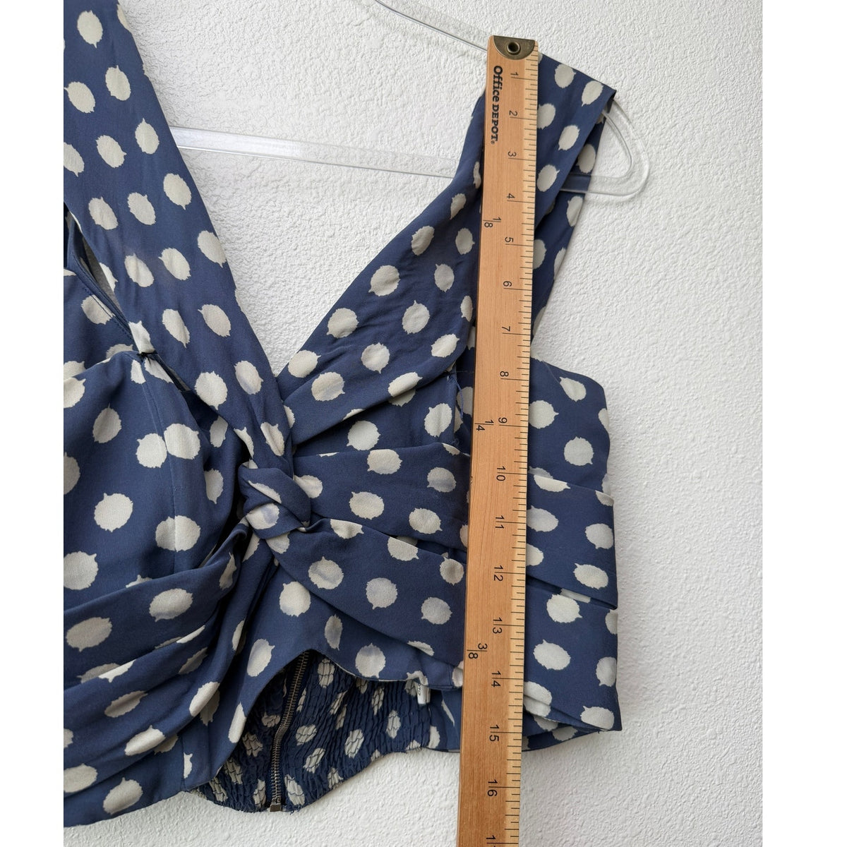 Johanna Ortiz Magritte Silk Polka Dot Knot Front Crop Top Size S