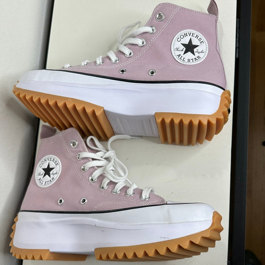 Converse Run Star Hike High Top Platform Sneaker Pink & White W 9 / M 7