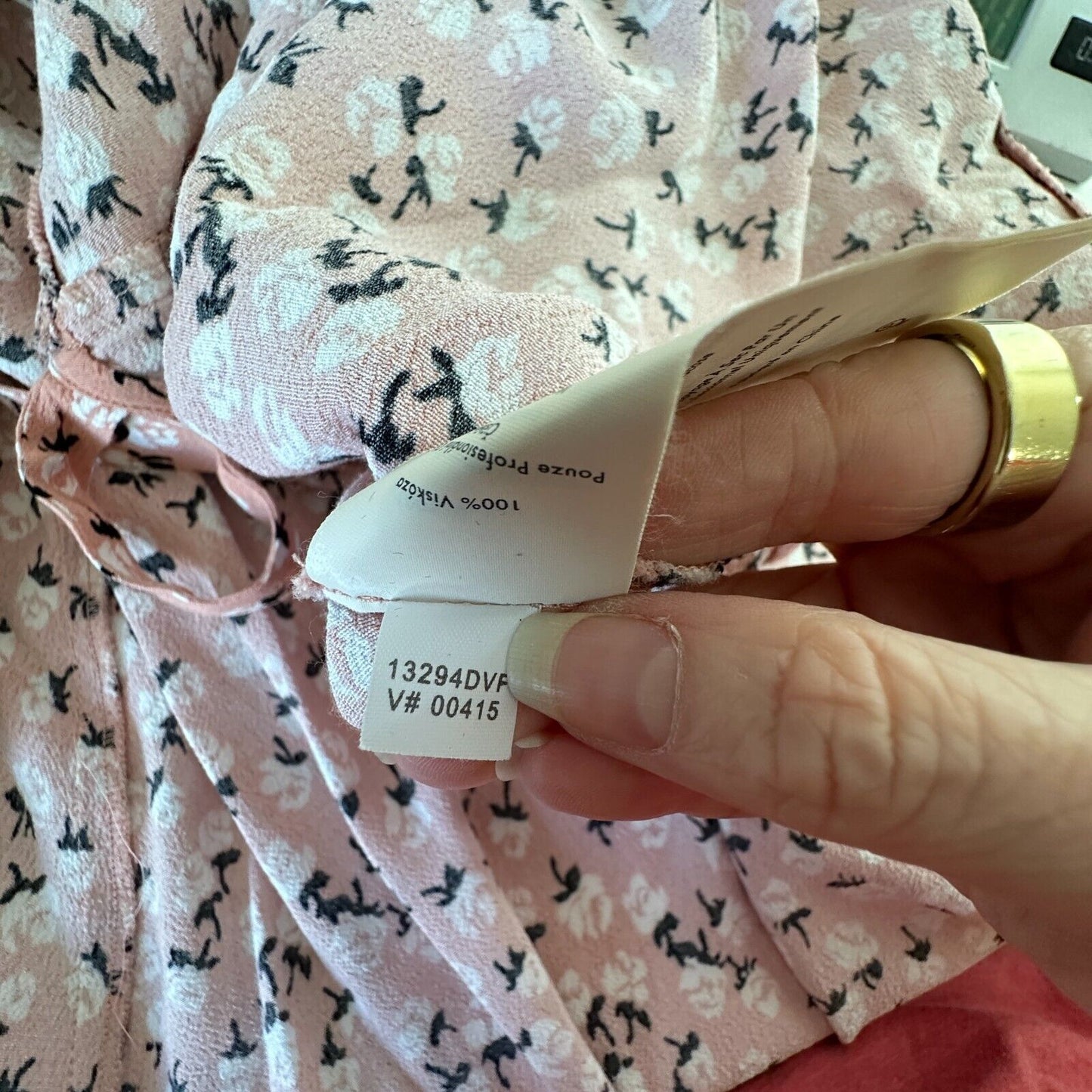 Diane Von Furstenberg Peach White Black Floral Ruffled Wrap Mini Puff Sleeve SM