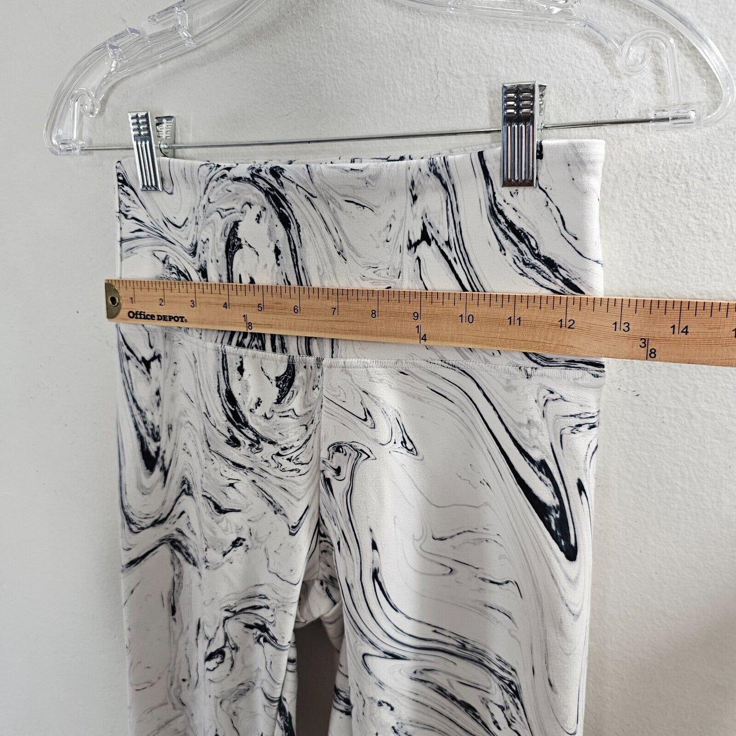 Balance Collection White Blue Marble Tie Dye High Rise Yoga Pant Leggings Small