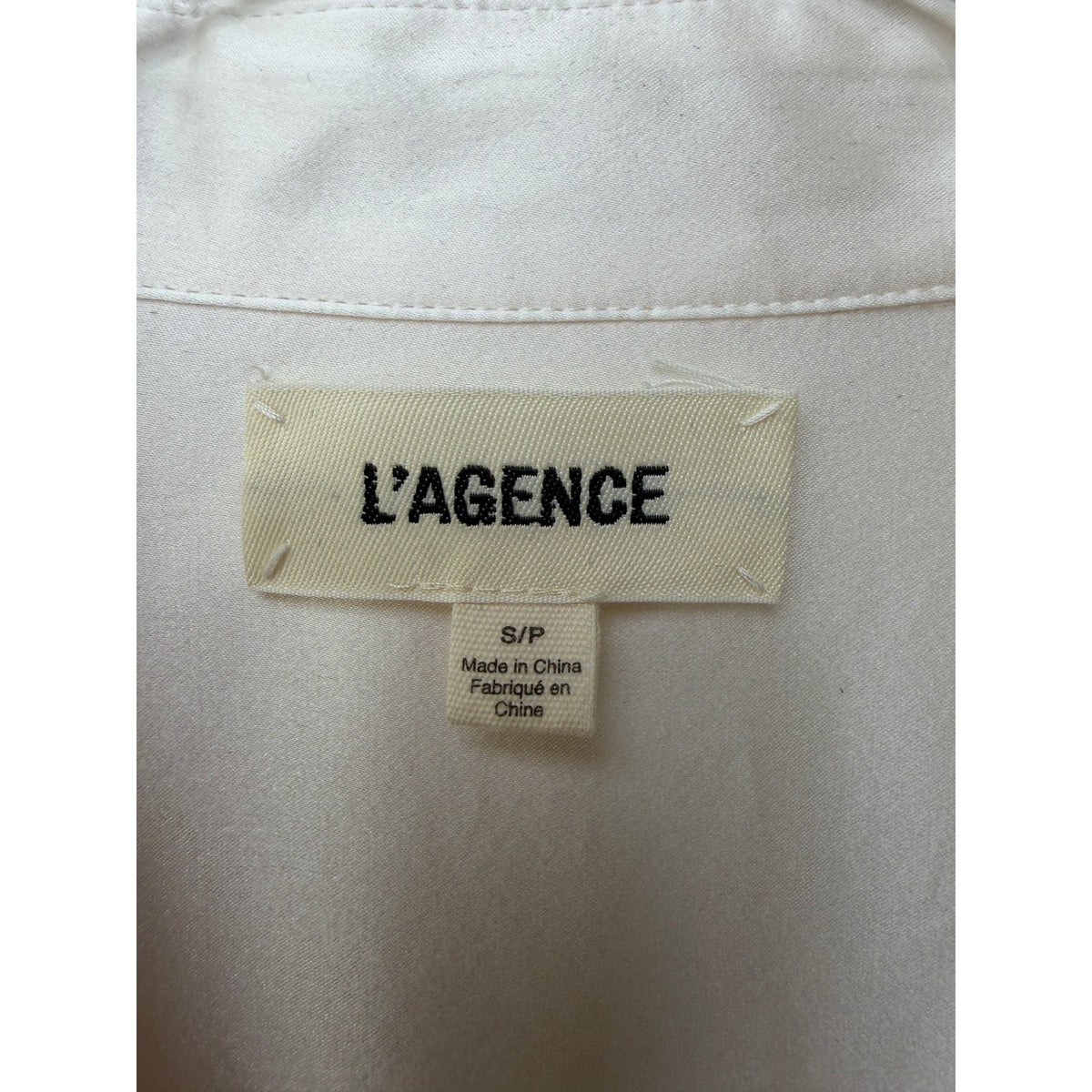 L'Agence Ivory Silk Button Front Blouse Women S