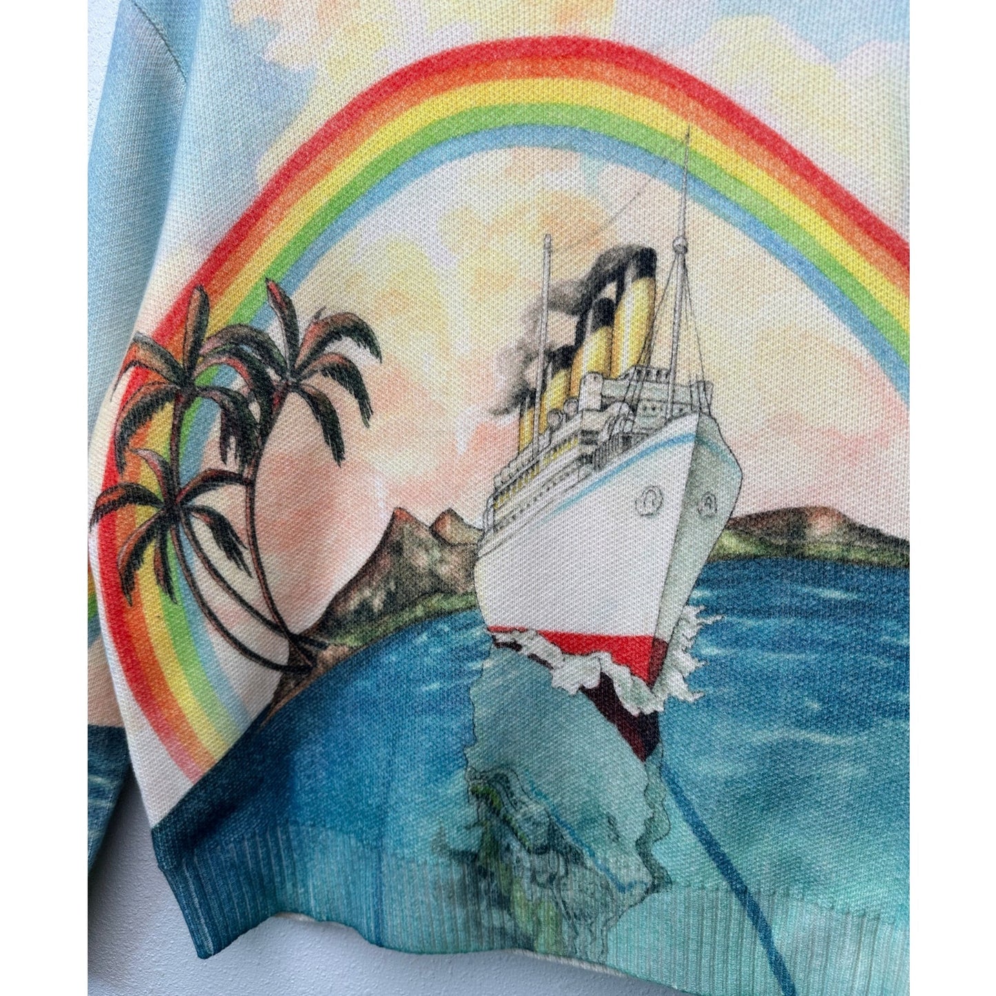 NWT Casablanca Traverse du Pacifique Merino Cashmere Knit Sweater Multicolor XXL