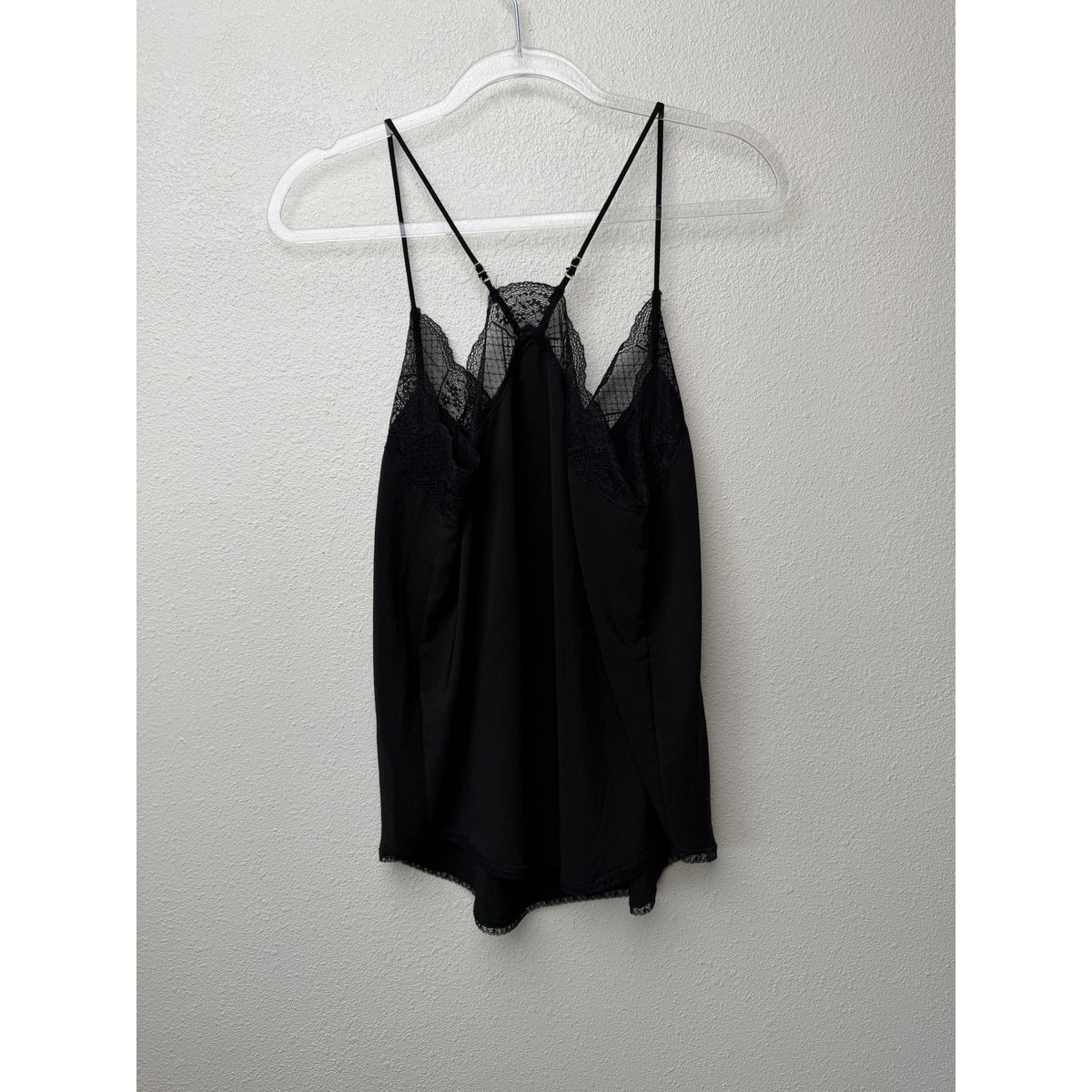 Lovestitch Black Lace Trim Cami Top Women M