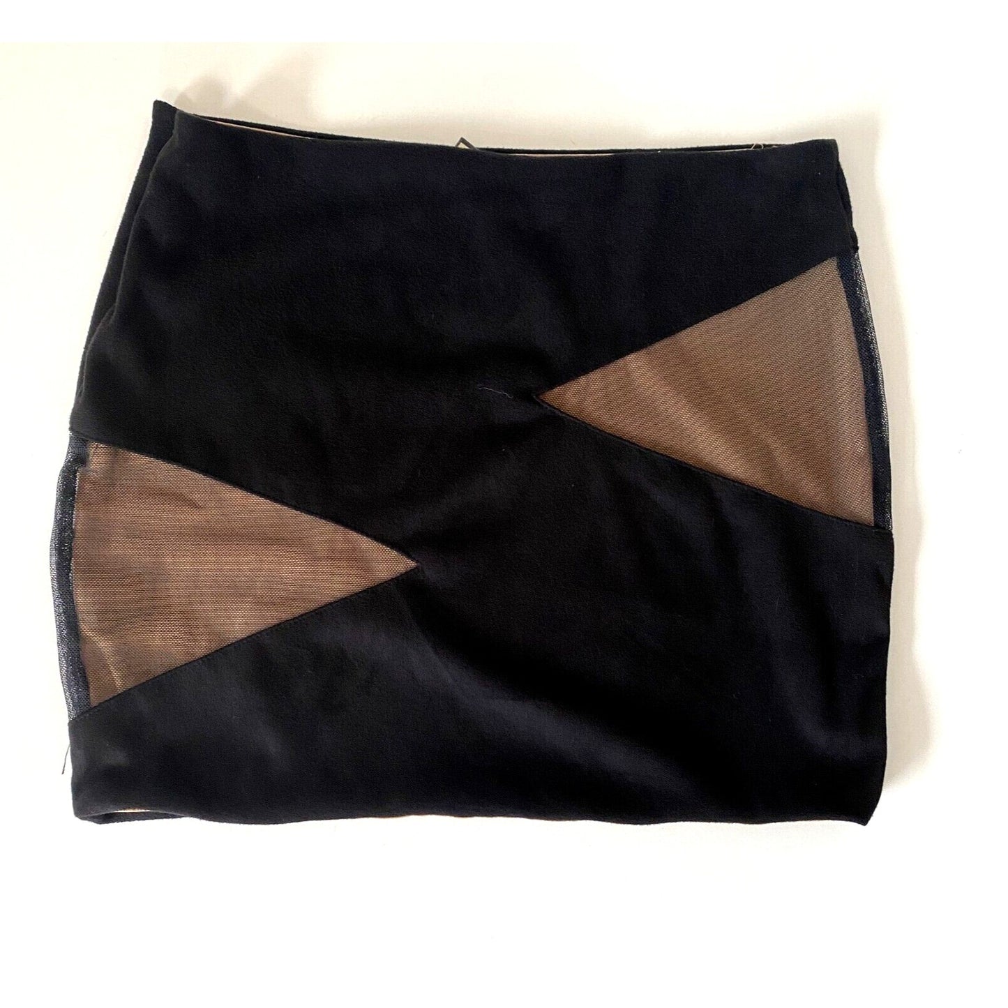 NWT Donna Mizani for Revolve Black Suede & Mesh Cut-Out Mini SM