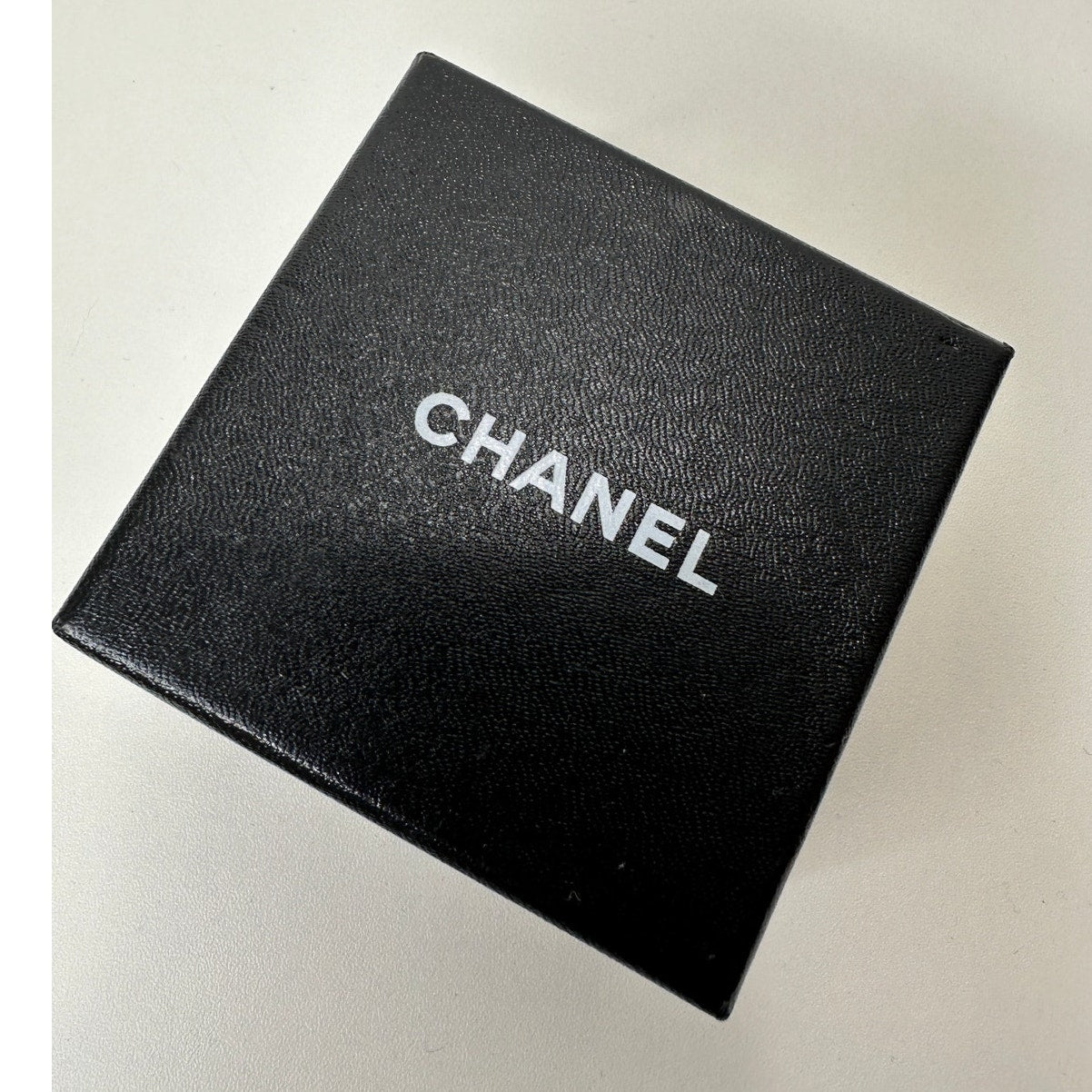 Chanel Baguette Stone Logo Silver Earrings Boucles Oreille Crystal