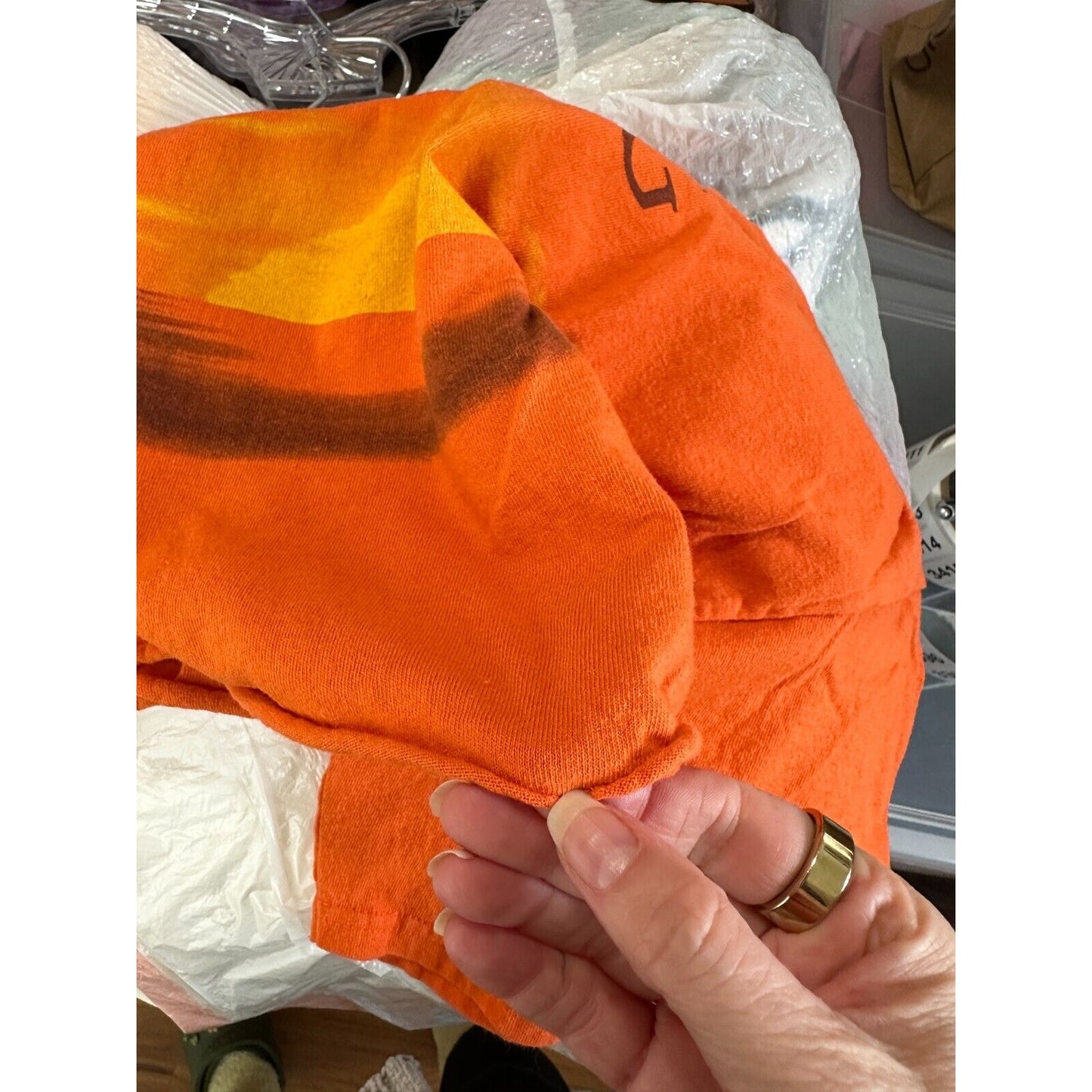 Junkfood Tees Orange Short Sleeve Round Neck Lion King Graphic Raw Hem Crop Tee