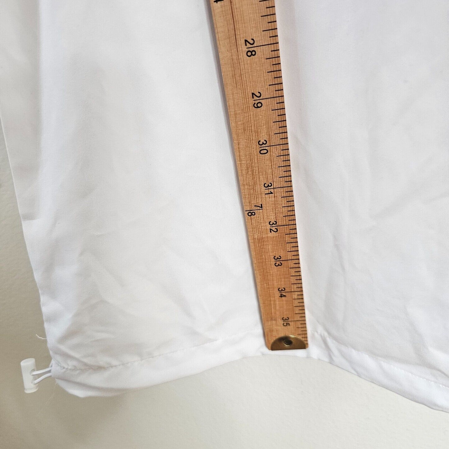 White Drawstring Wide Leg Utility Pants Cinch Ankle Baggy Medium