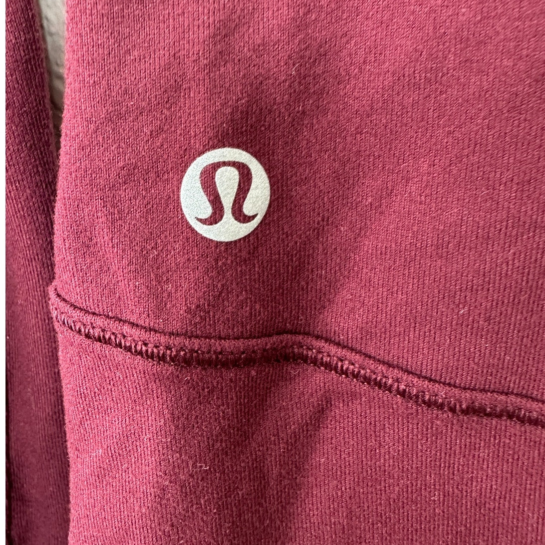 Lululemon Burgundy Long Sleeve Front Pocket Hooded Shirt 4