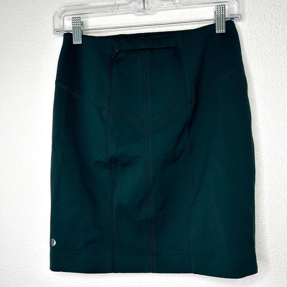Lululemon Go Cityfarer Forest Green Pencil Mini Skirt 6