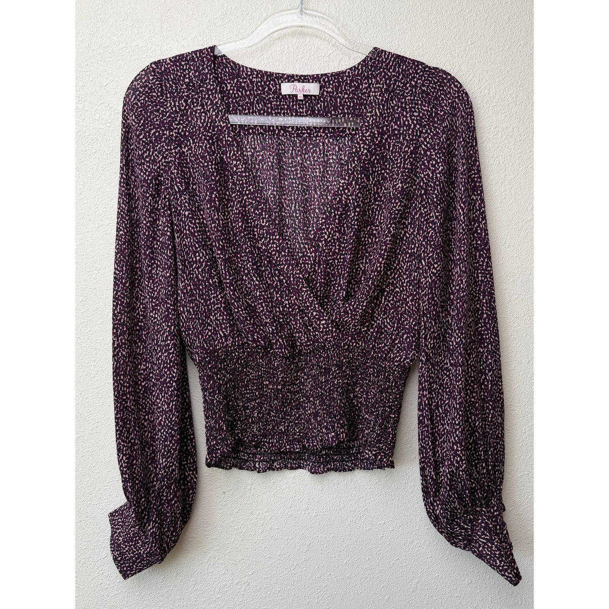 Parker Matilda Funfetti Silk Blouse Women XS Purple