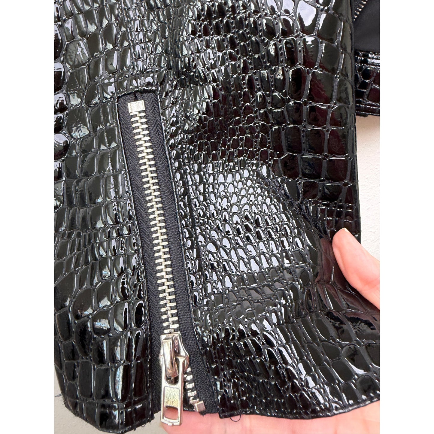 Stand Studio Imani Womens US 8 Black Croc Moto Jacket