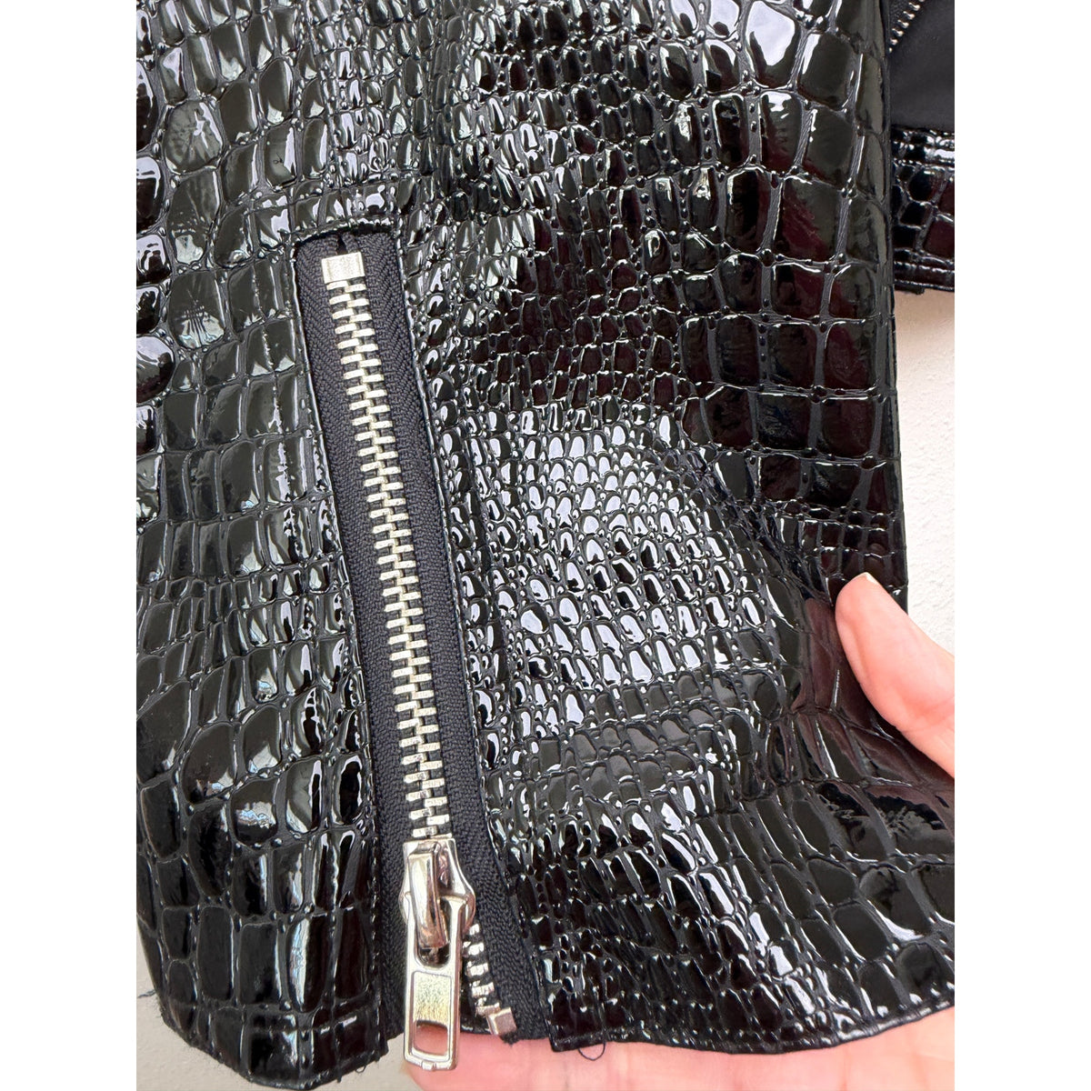 Stand Studio Imani Womens US 8 Black Croc Moto Jacket
