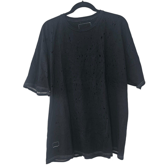 U.S. Alteration Vintage Black Distressed Short Sleeve Round Neck T-shirt XXL