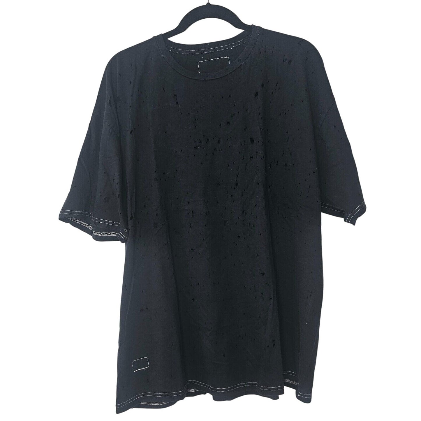 U.S. Alteration Vintage Black Distressed Short Sleeve Round Neck T-shirt XXL