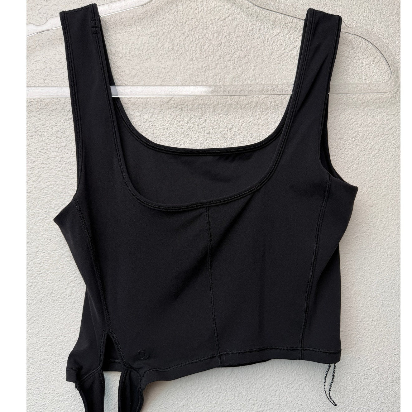 Lululemon Get Centred Crop Tank Black Women Size 2 Side Tie