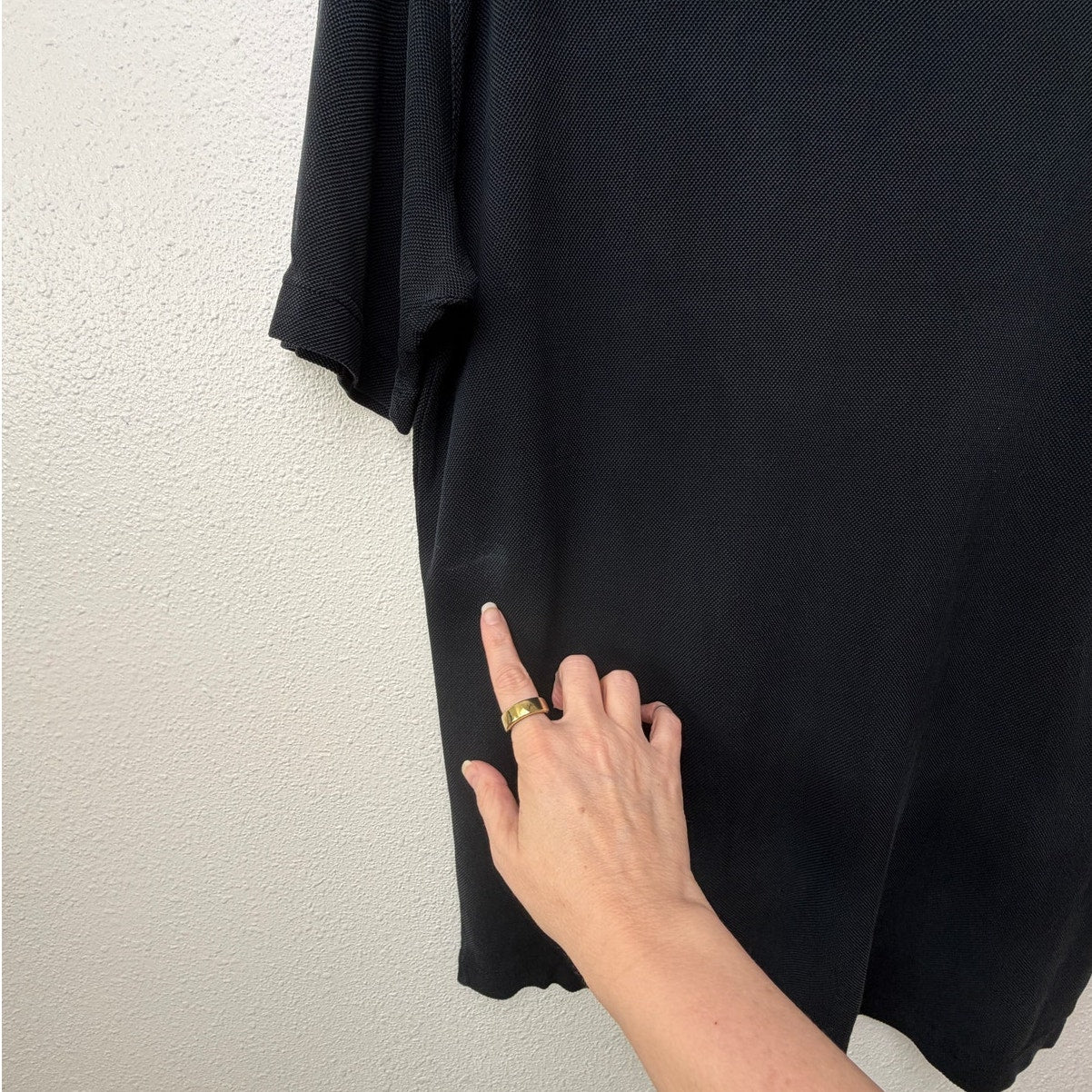 Zegna Washed Charcoal Black Silk Knit Crew Neck Shirt Men’s L