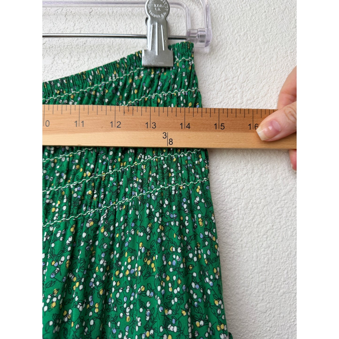 Max Studio Green Floral Tiered Midi Skirt Womens M