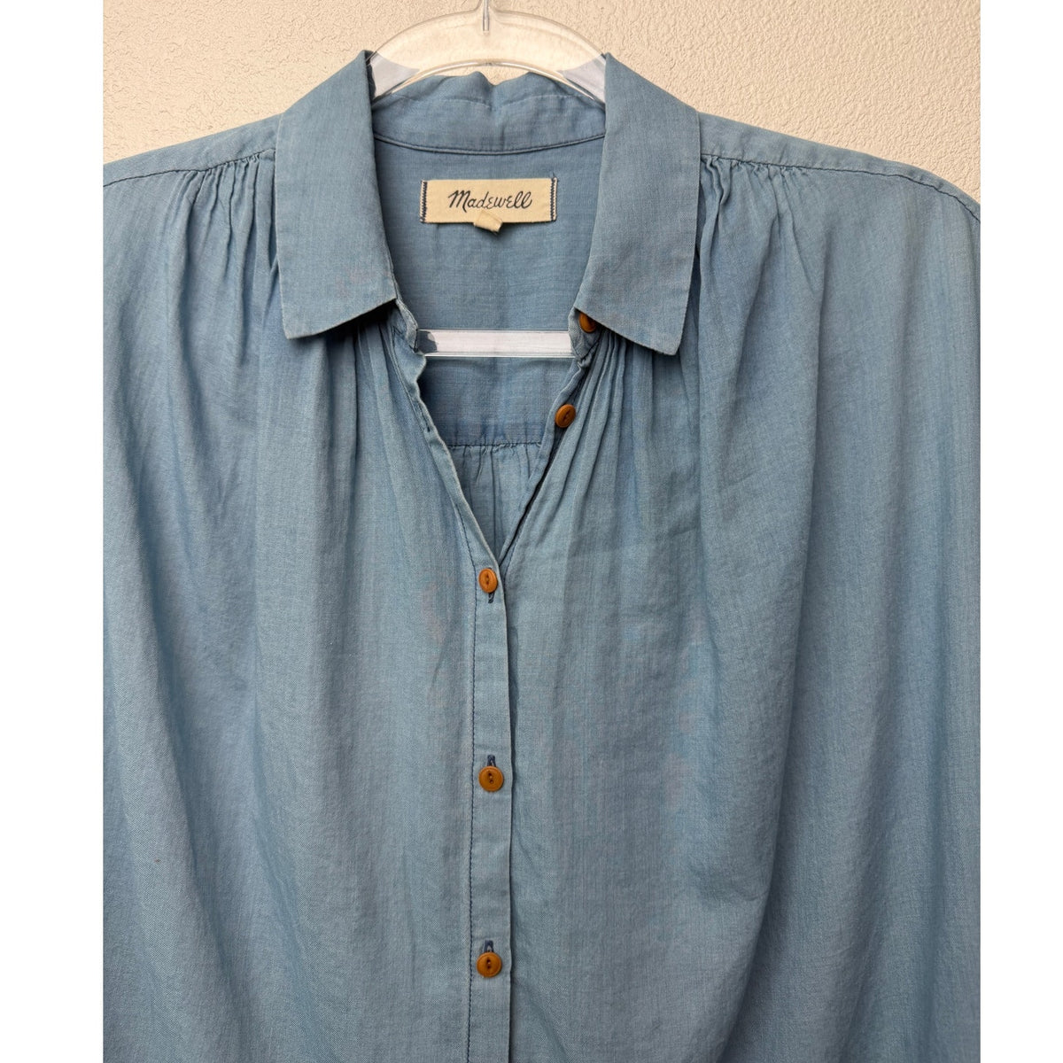 Madewell Central Shirt Bright Indigo Chambray Oversized Women's US XXS
