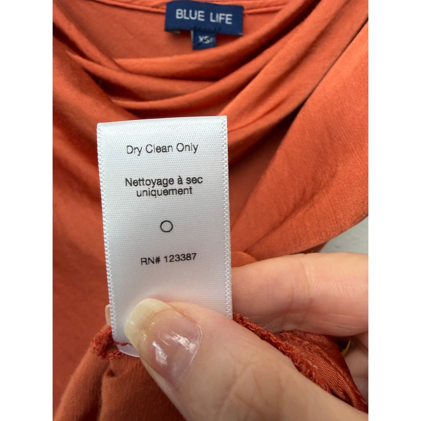 Blue Life Rust Cowl Neck Cami Top XS 100% Viscose Made USA