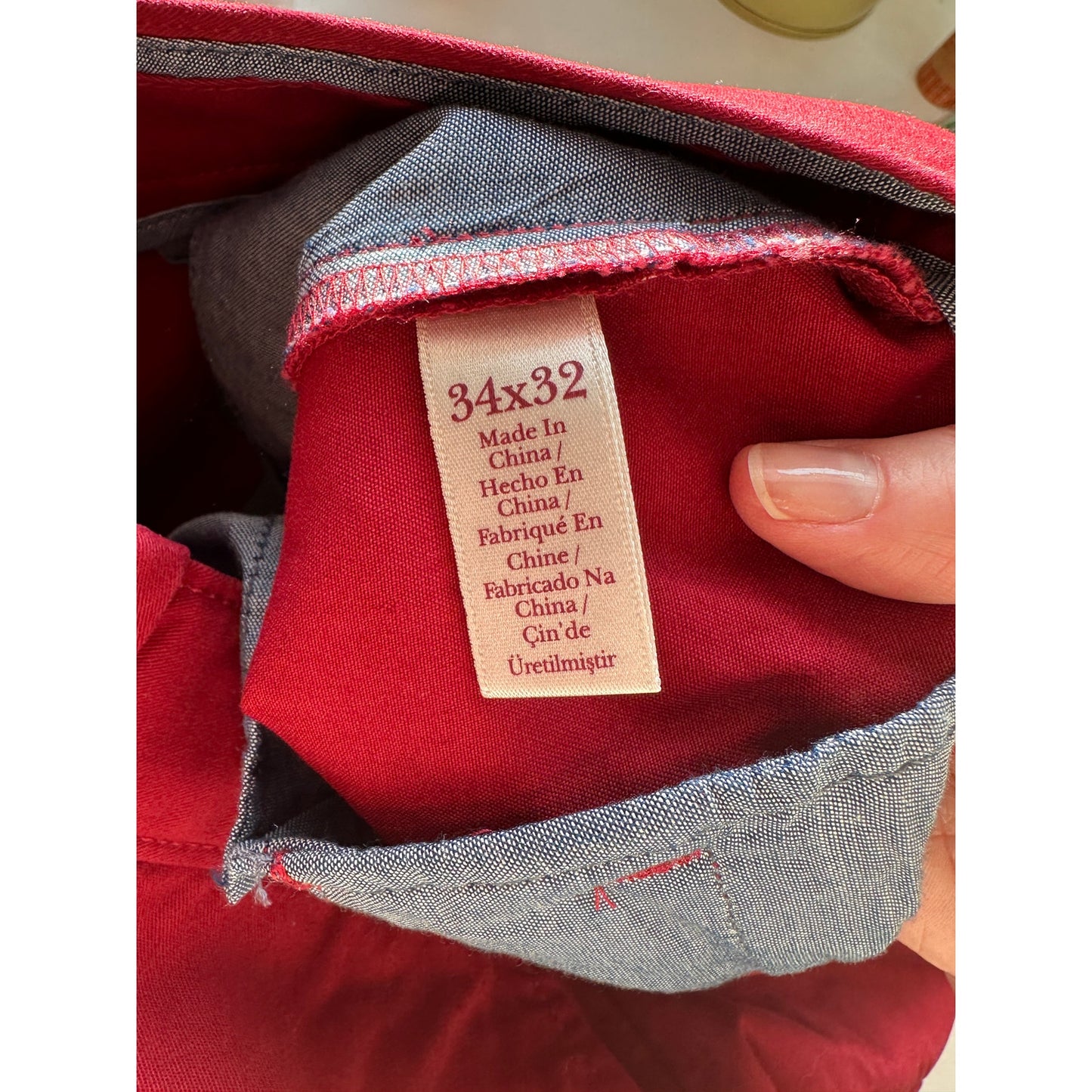Original Penguin Slim Fit Red Chino Twill Pants 34 / 32