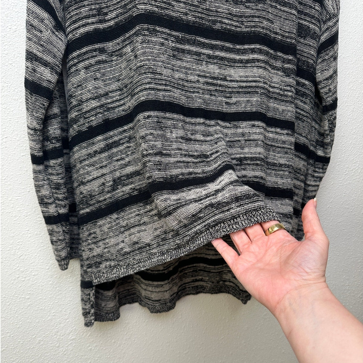 Eileen Fisher Organic Linen Striped Sweater L