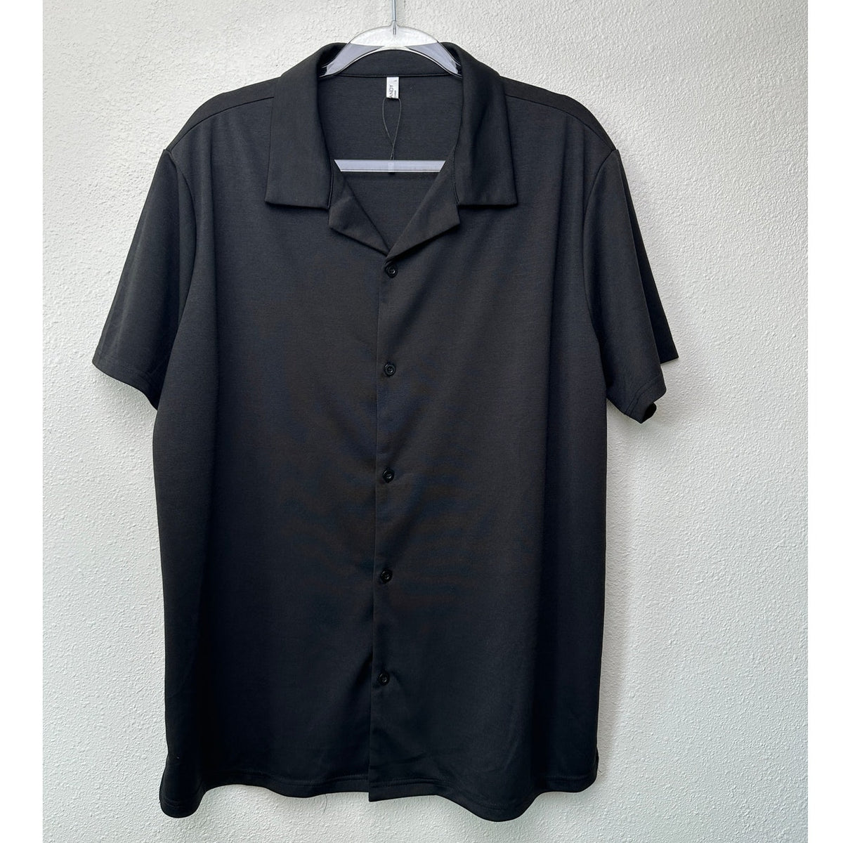 NWOT Coofandy Black Bowling Shirt Short Sleeve Size L