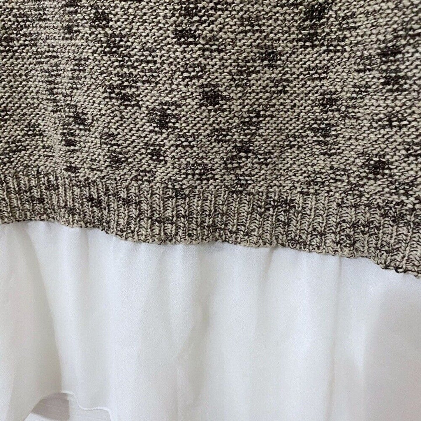 Anthropologie Moth Neutral Nudes Verona Ruffle Hem Pullover Blouse Sweater S