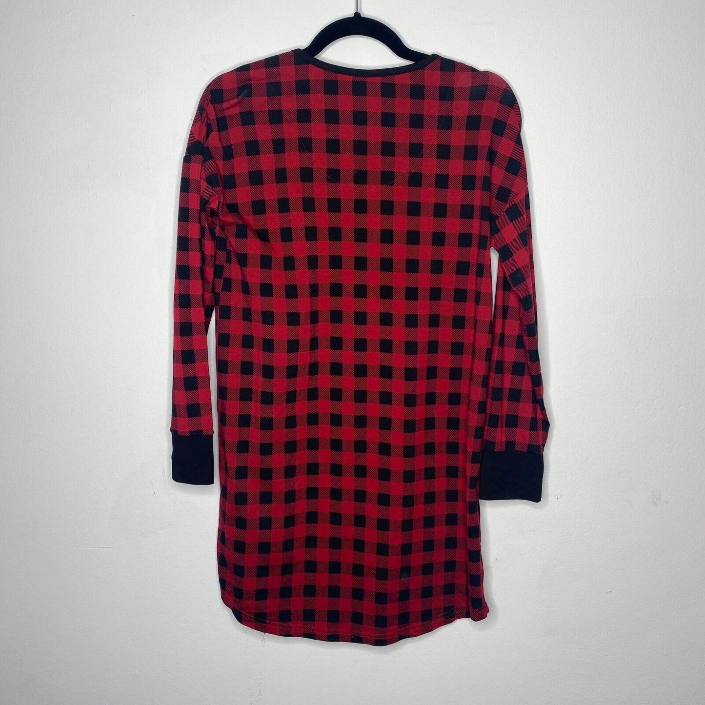 NWT Marleylilly Red & Black Buffalo Plaid Front Pocket Long Sleeve Flannel Tunic