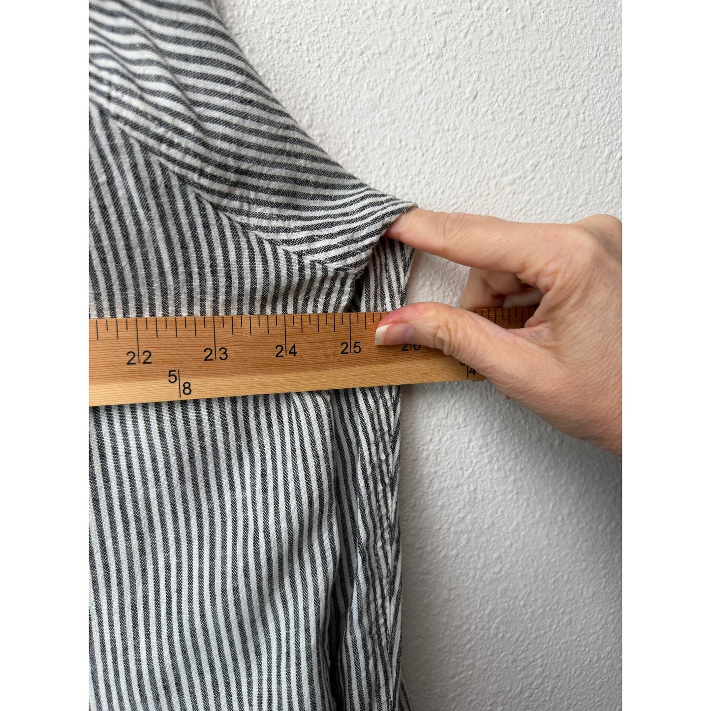 Z Supply The Perfect Line Stripe Linen Shirt Womens M