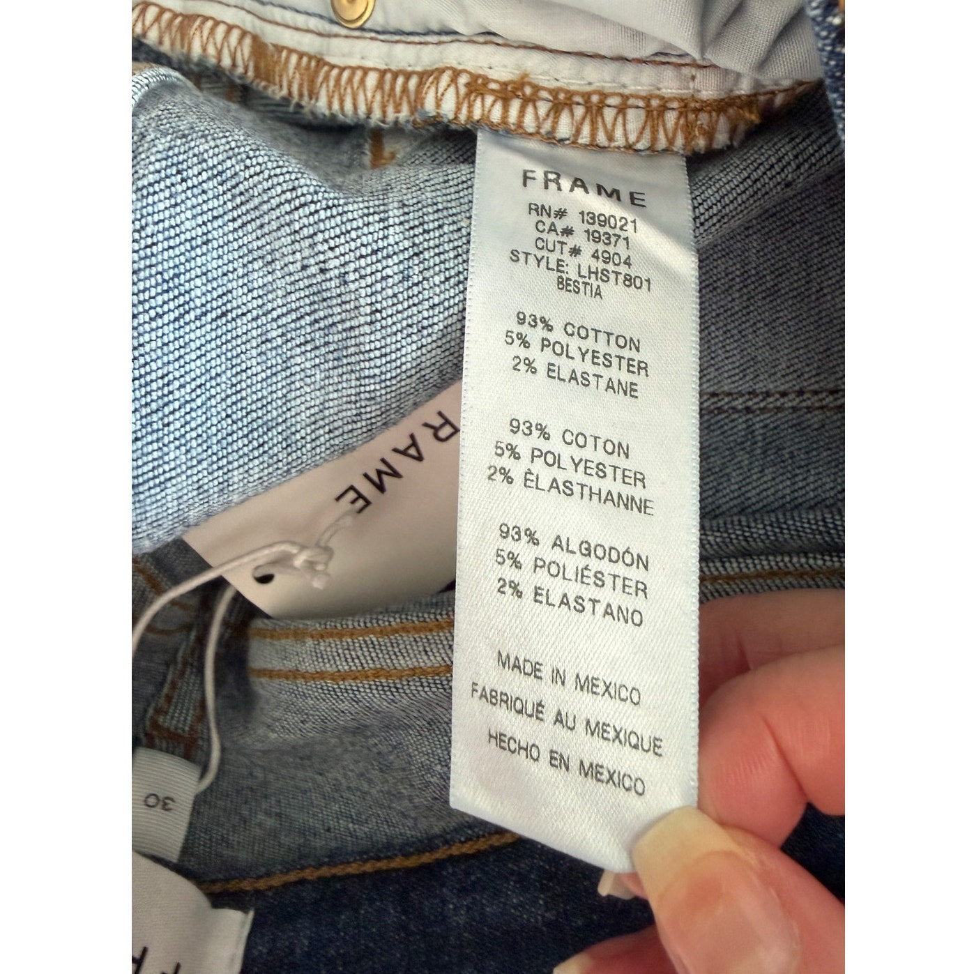 NWT FRAME Blue Le High Straight Jeans Bestia High Rise Denim