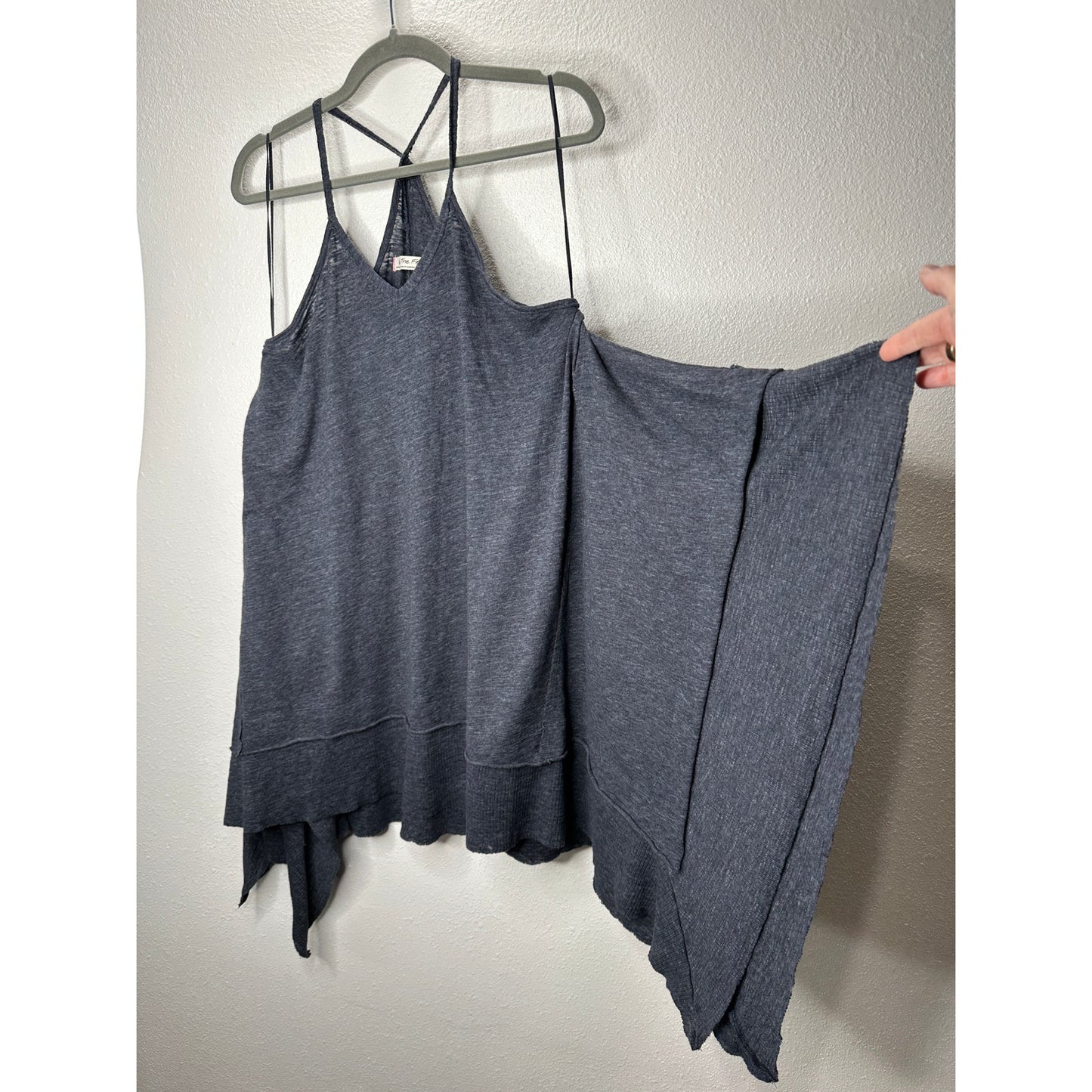NWT We The Free Dark Gray Spaghetti Strap Flowy Knit Top XS