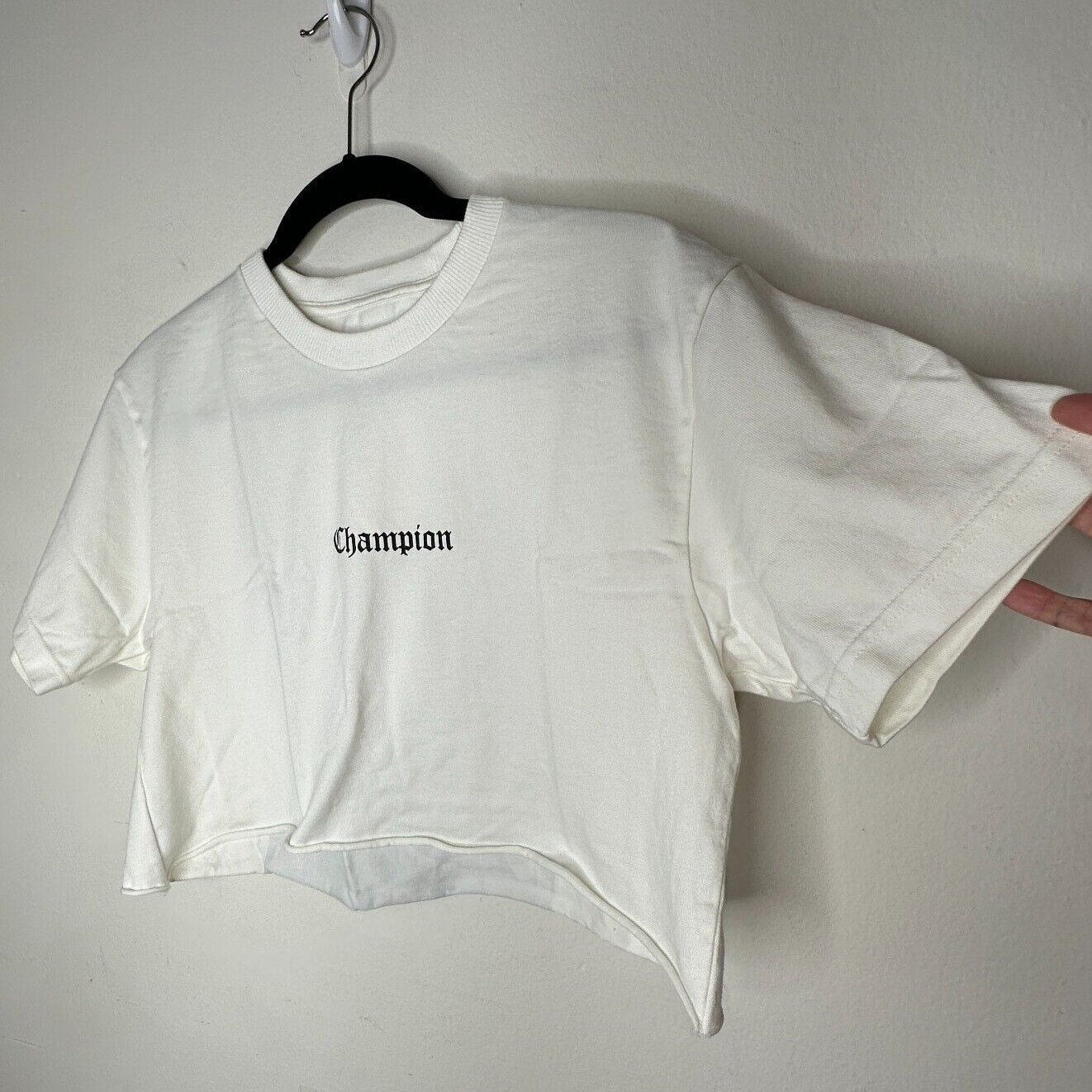 God Selection XXX Cream Champion Boxer Graphic cut crop top short sleeves L