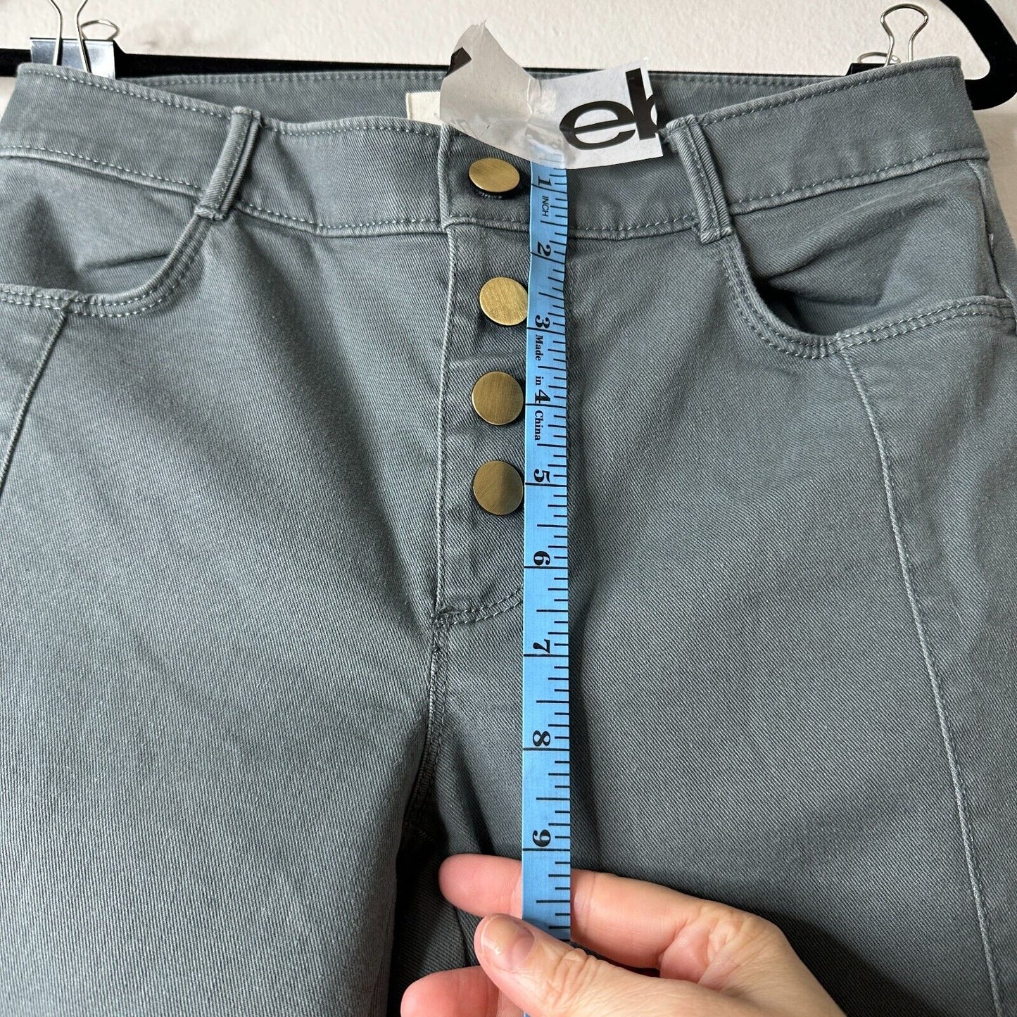 NWT Loft Slate Gray Gold Button Fly Frayed Hem Pant Jean Front Stitch Seams 00