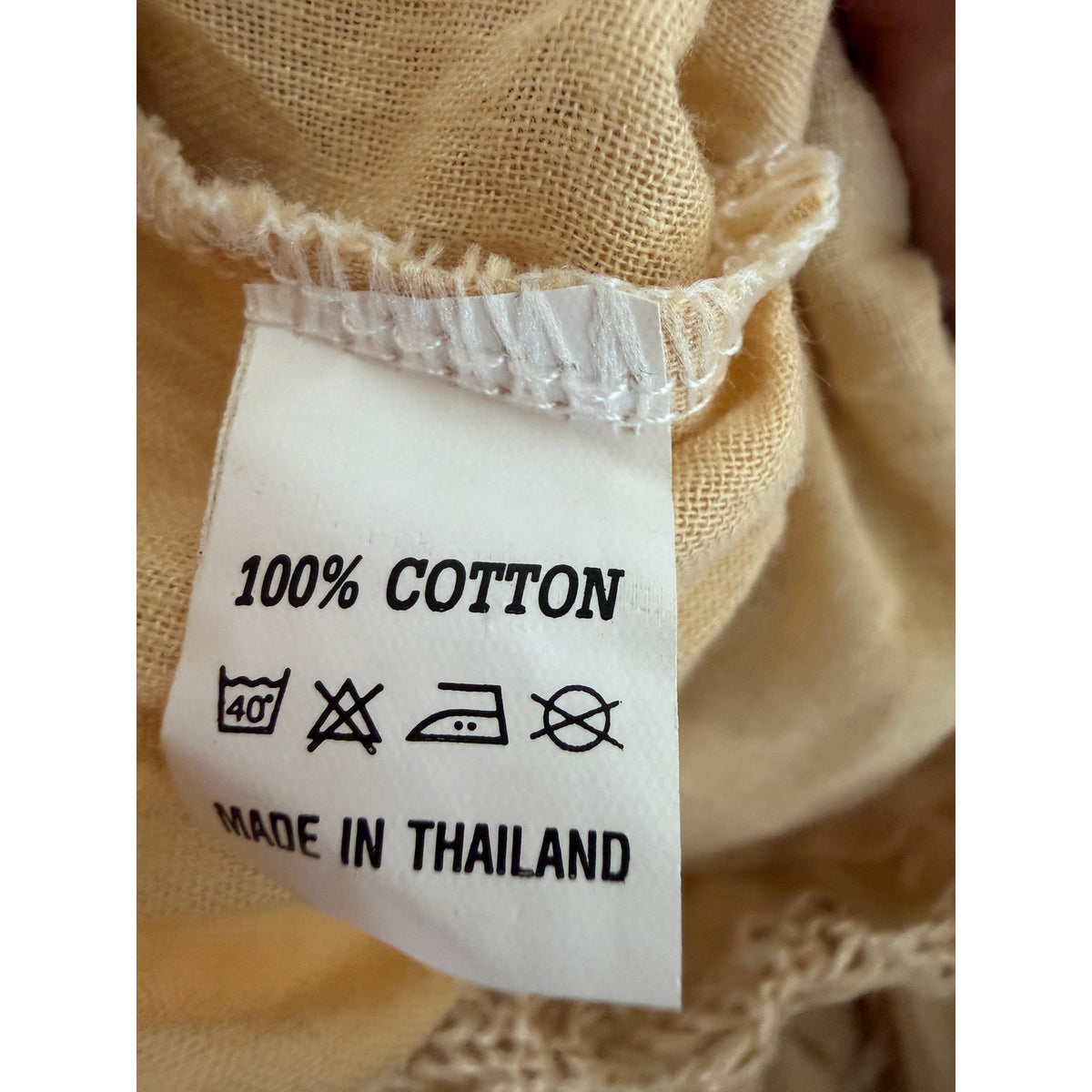 GUC Beige Crochet Waist Cotton Tiered Maxi Skirt Women