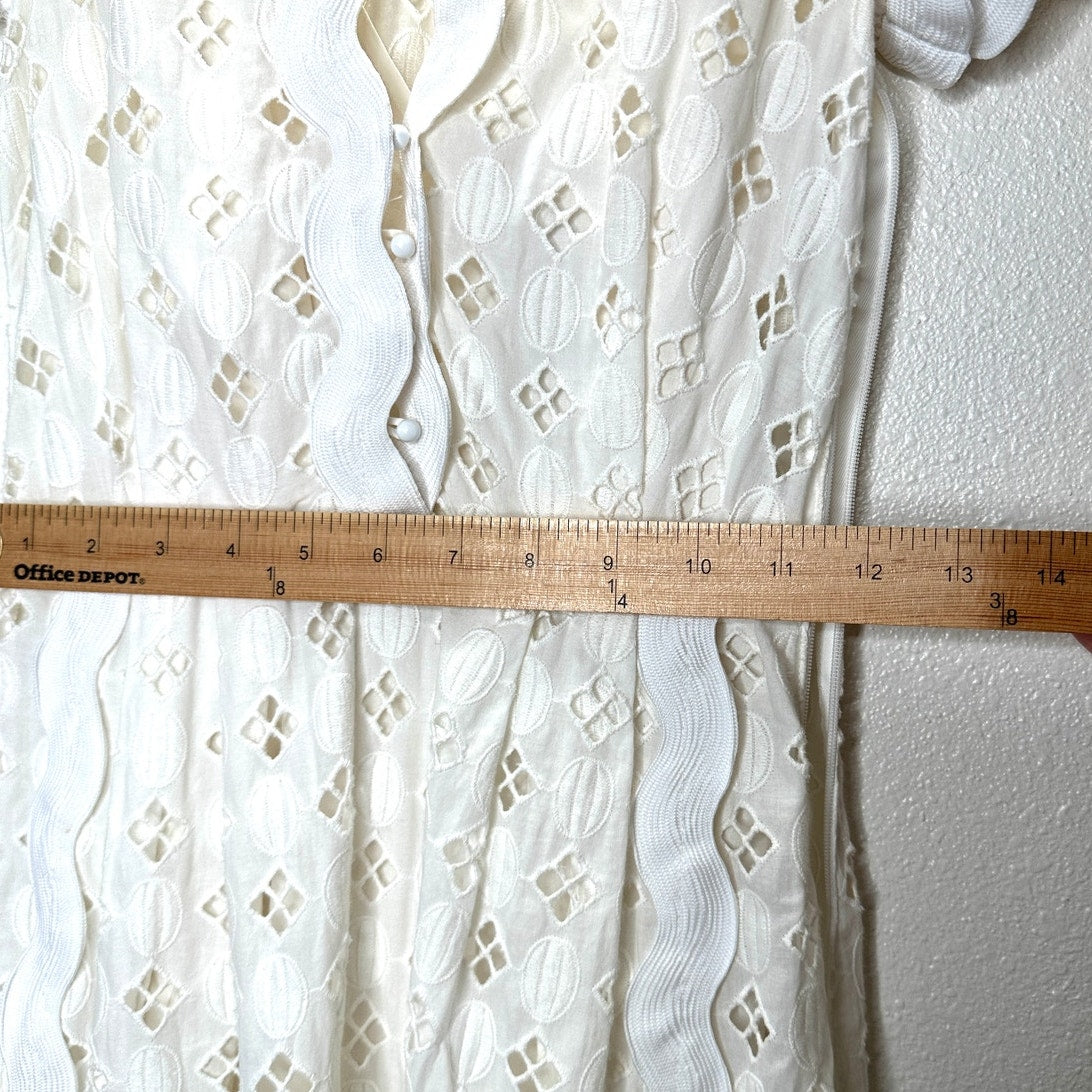 Alice McCall Daybreak White Ivory Broderie Lace Midi with Slip Dress 2