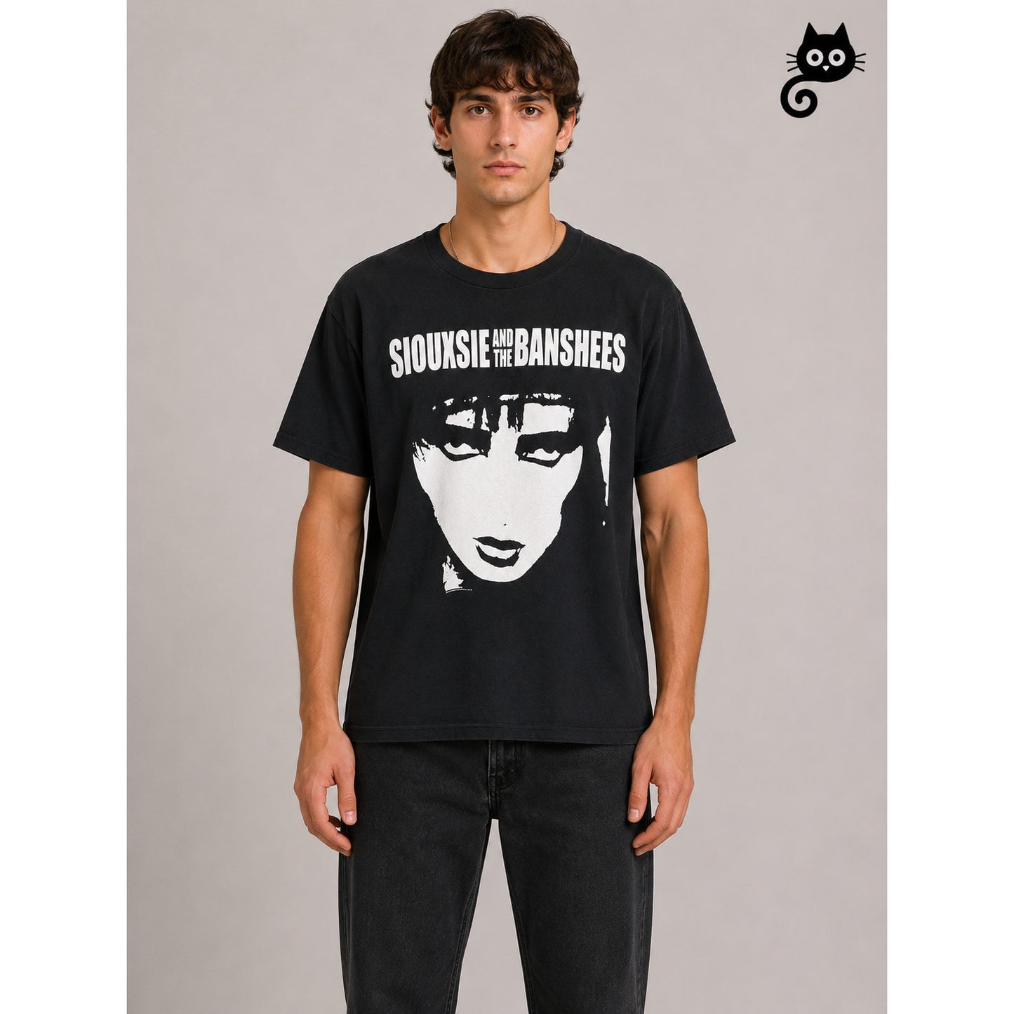 Siouxsie & the Banshee Gildan Black Short Sleeve White Graphic Tee XL