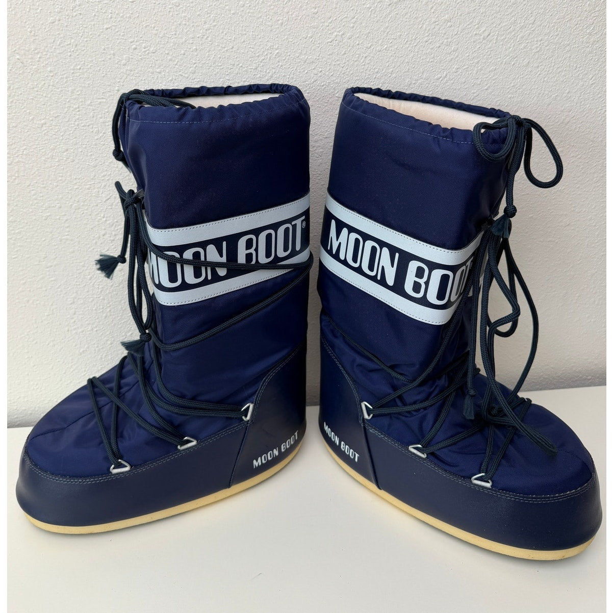 Moon Boot Icon Nylon Snow Boots Navy Blue Unisex EU 42-44 US 9-10.5 w/ bag