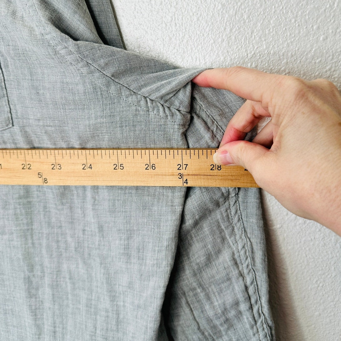 Goodfellow Light Gray Linen Long Sleeve Button Collared Shirt 2XL