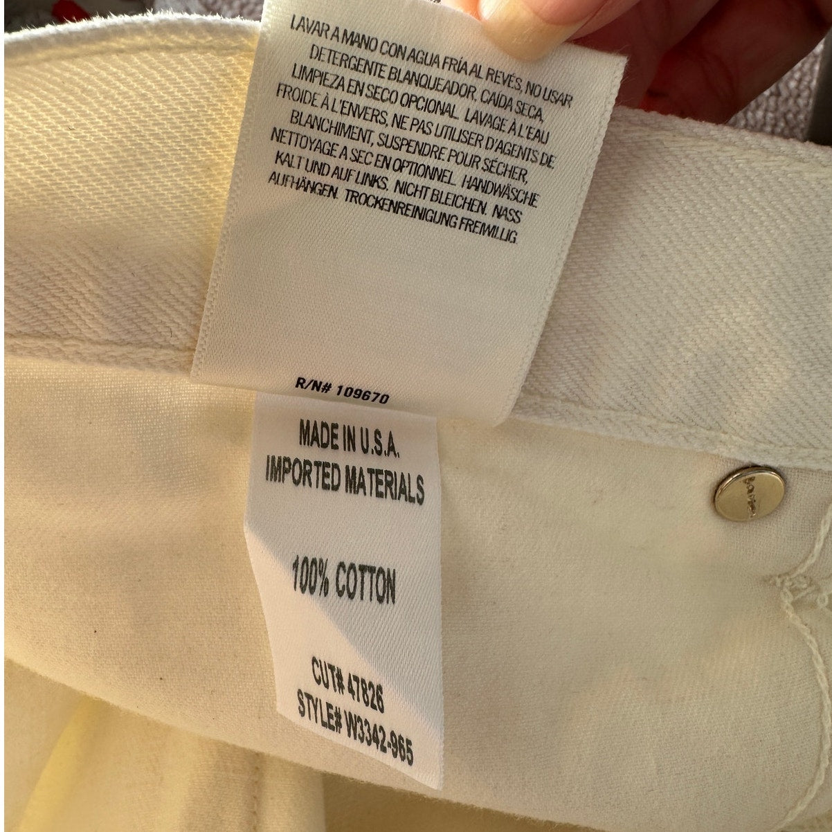 NWT Goldsign The A Jean Pressed Pearl Ivory Jeans 32