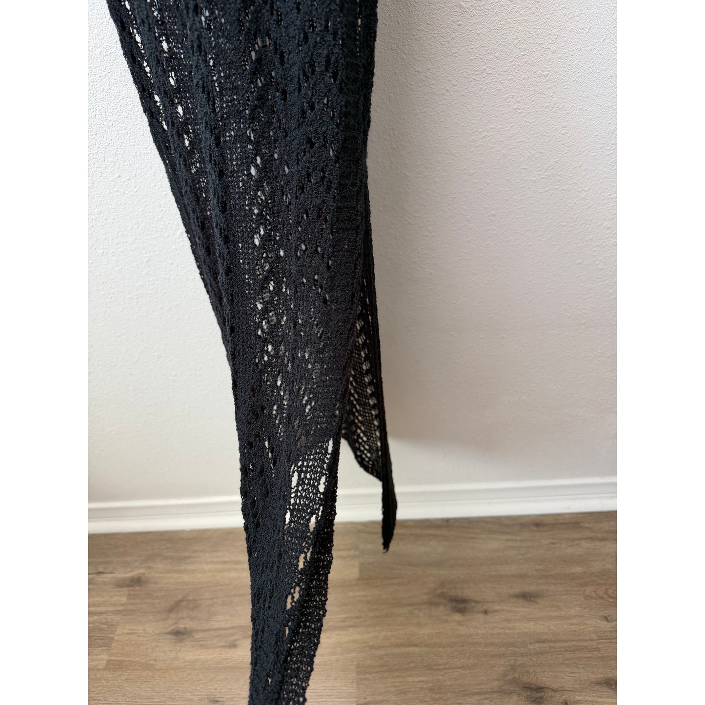NWT Ten Design Black Womens S/M Crochet Maxi Dress