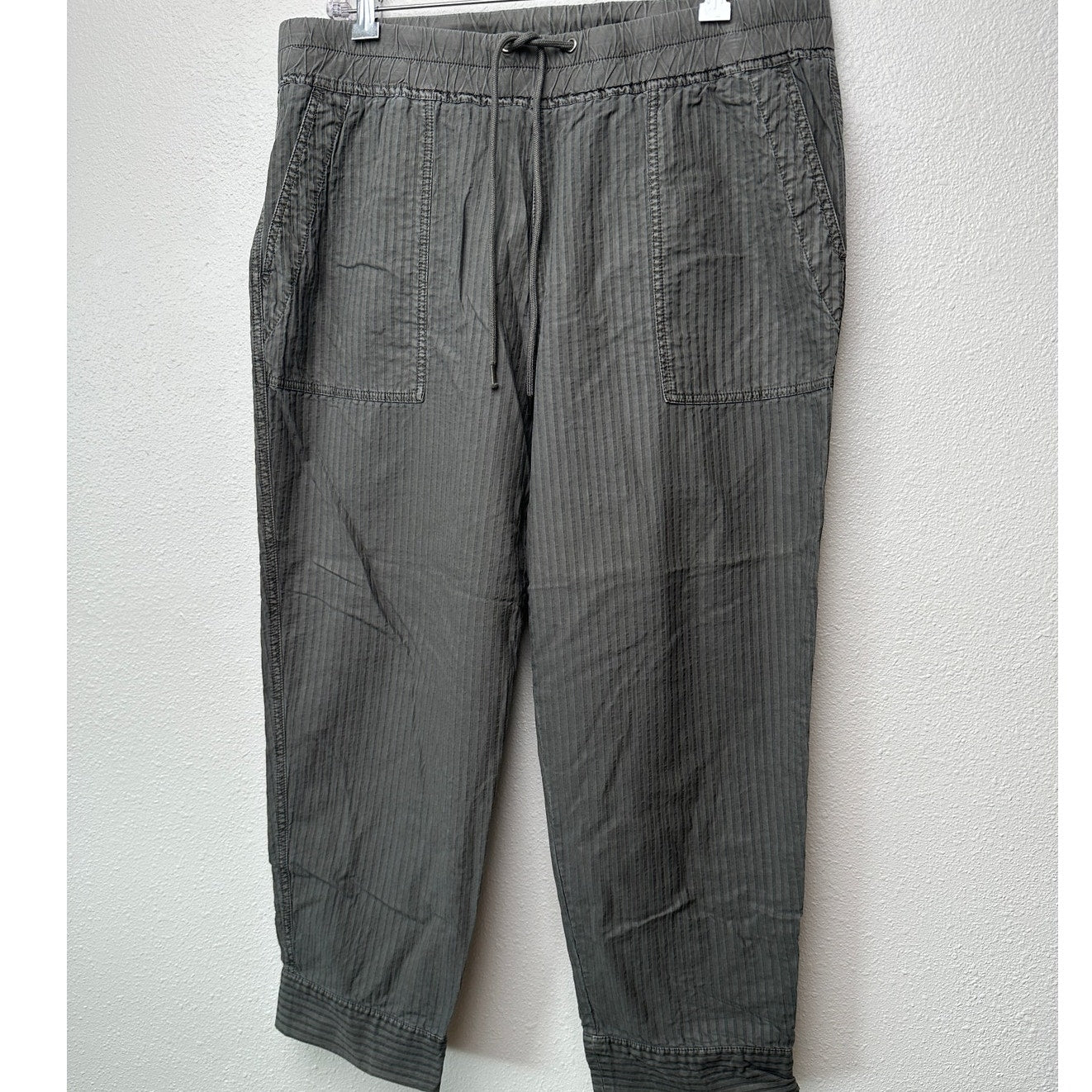 NWT James Perse Women’s Striped Utility Jogger Pants Green Sz 4