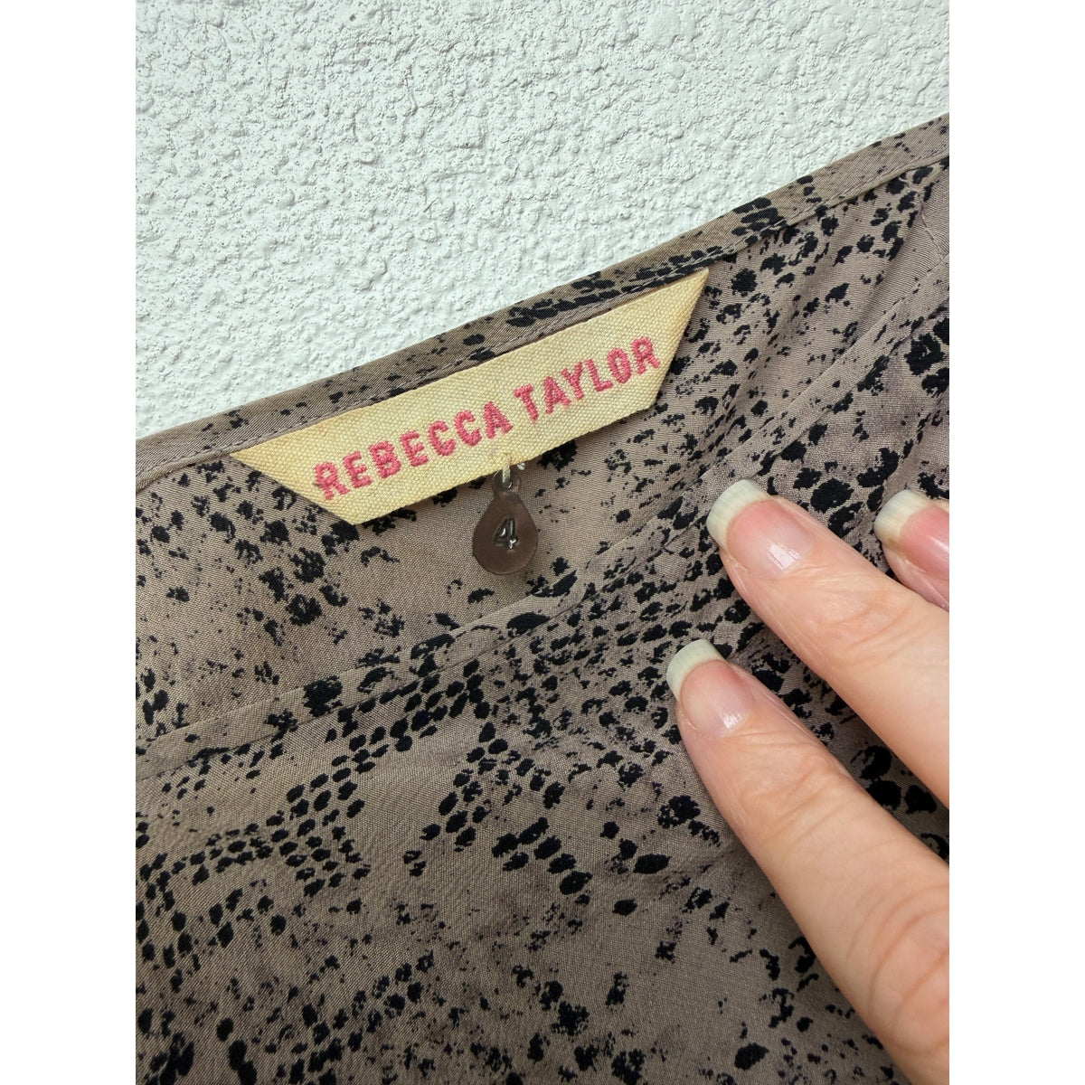 Rebecca Taylor Taupe Snake Print Silk Cami Women US 4