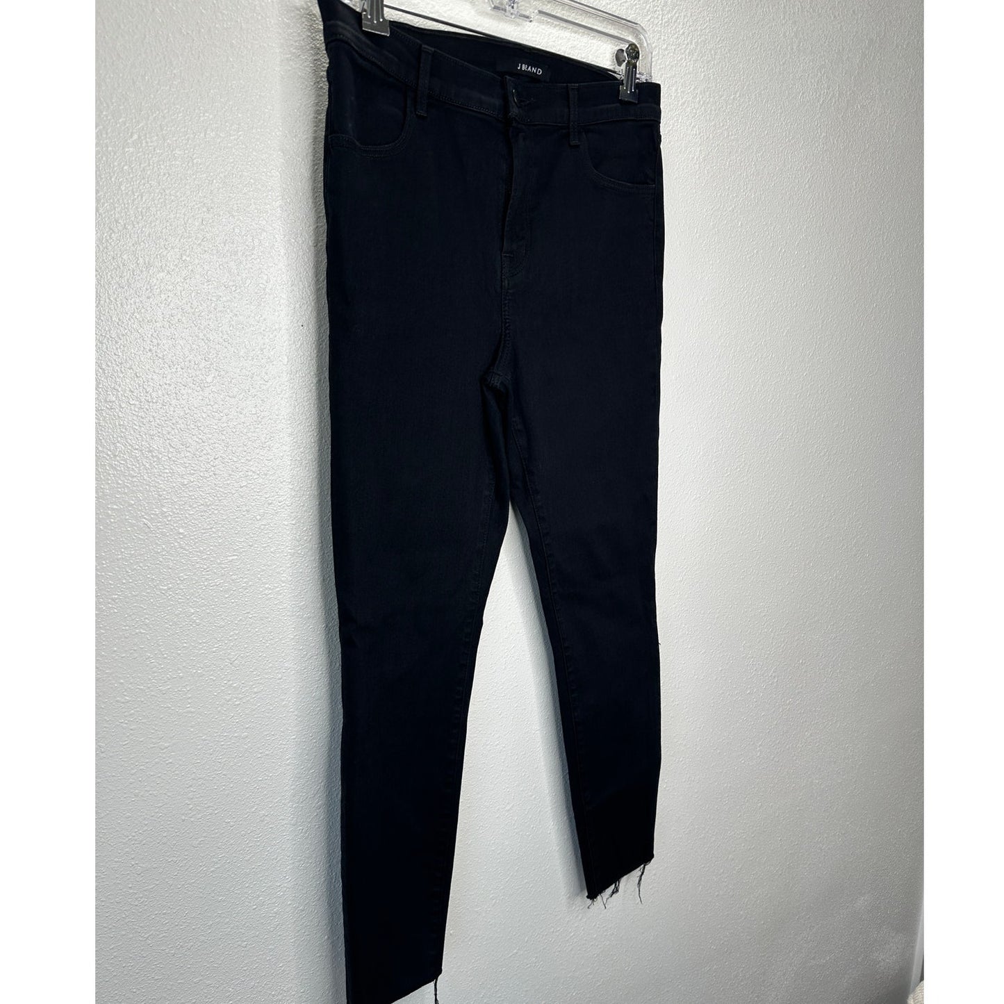 J Brand Vesper Black Alana High Waist Raw Hem Ankle Skinny Jeans 30
