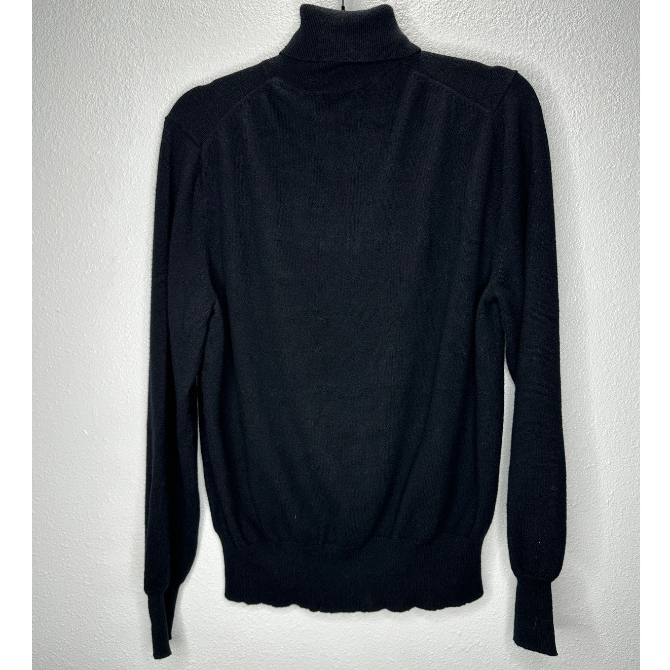 Theory Black Cashmere Long Sleeve Turtleneck Rib Hem Sweater M