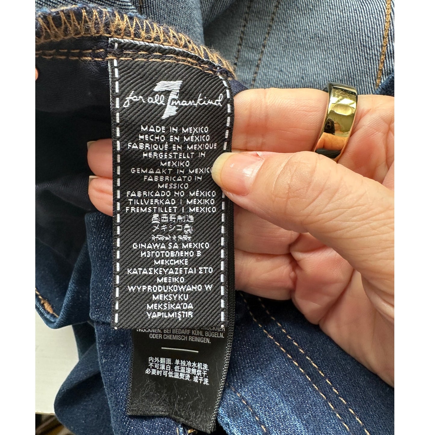 NWT 7 For All Mankind Kimmie Crop Skinny Jeans Dark Blue Women’s 33