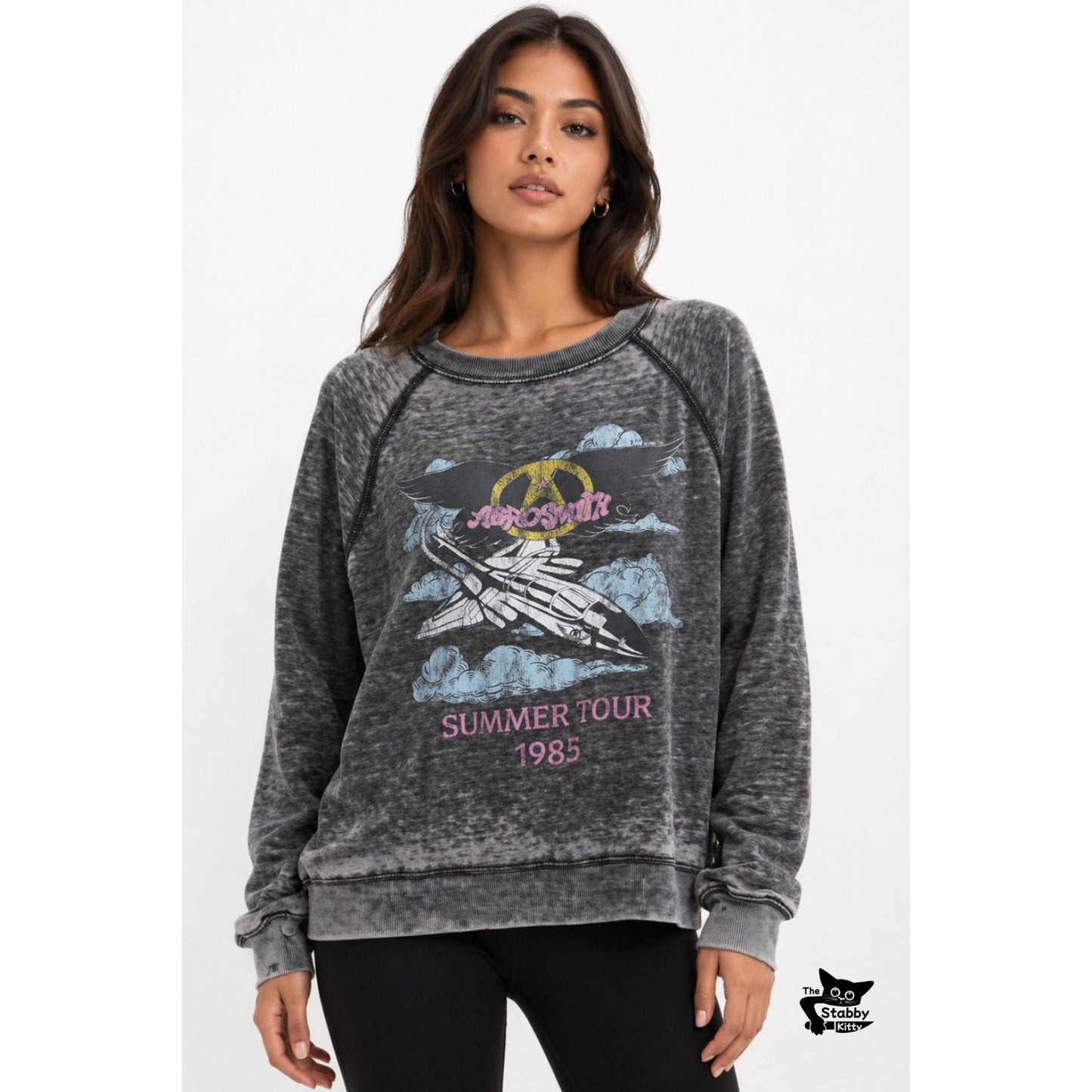 Recycled Karma Aerosmith Tour 85 Oversized Long Sleeve Tee Women S