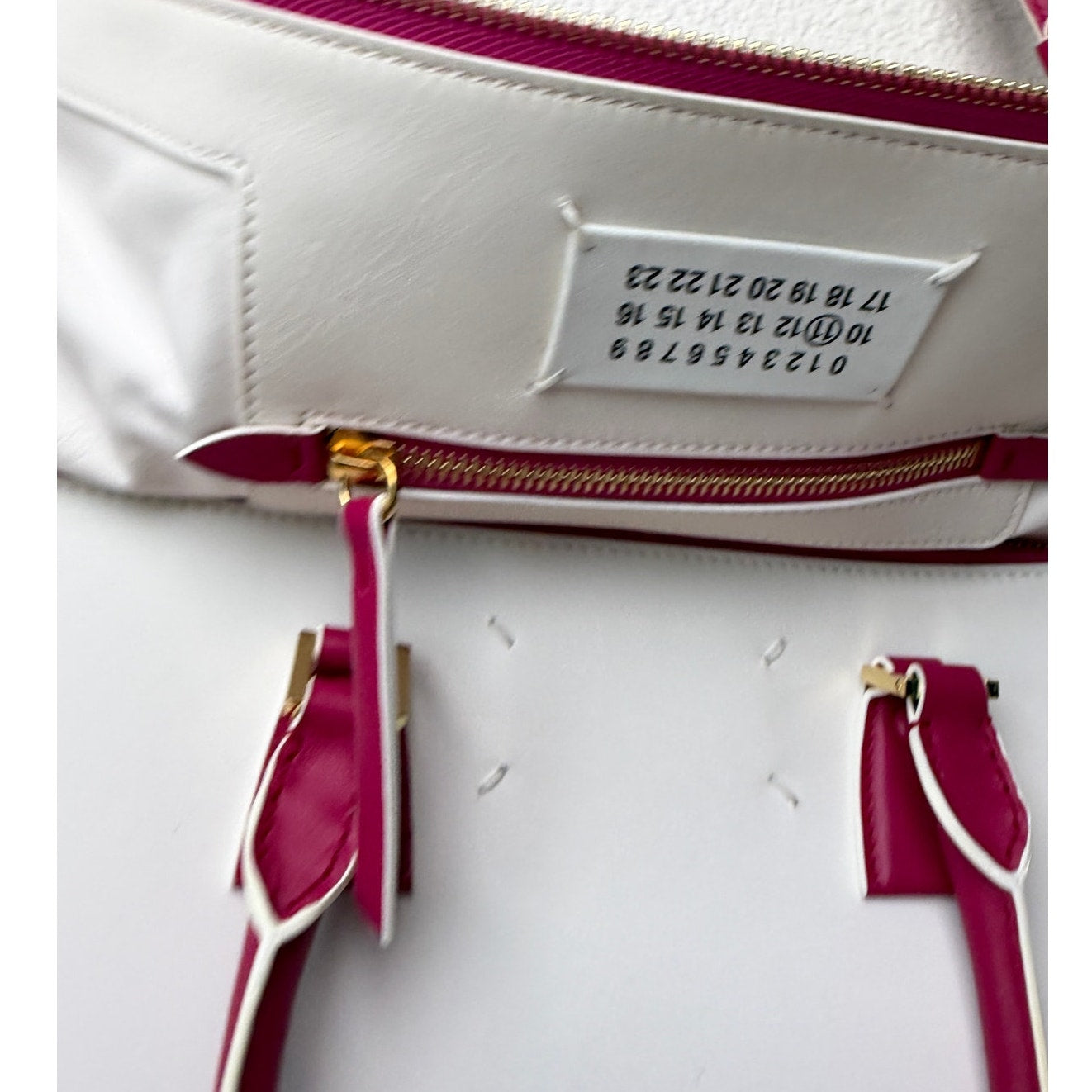 NWT Maison Margiela 5AC Large Bi-Color White Pink UVA Leather Bag