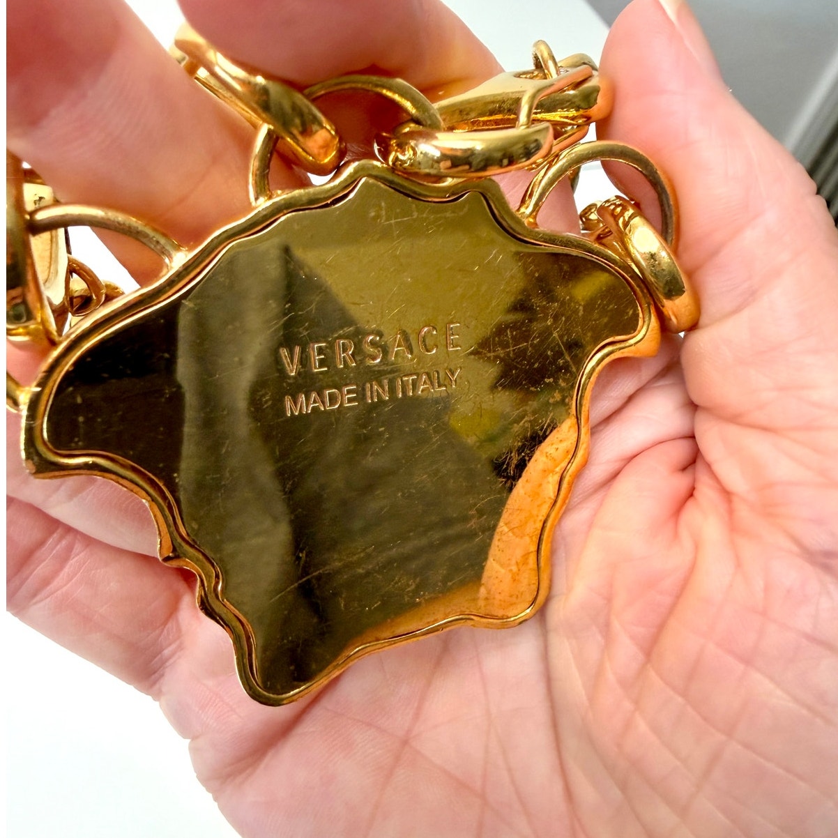 Versace Medusa Gold Double Chain Statement Necklace