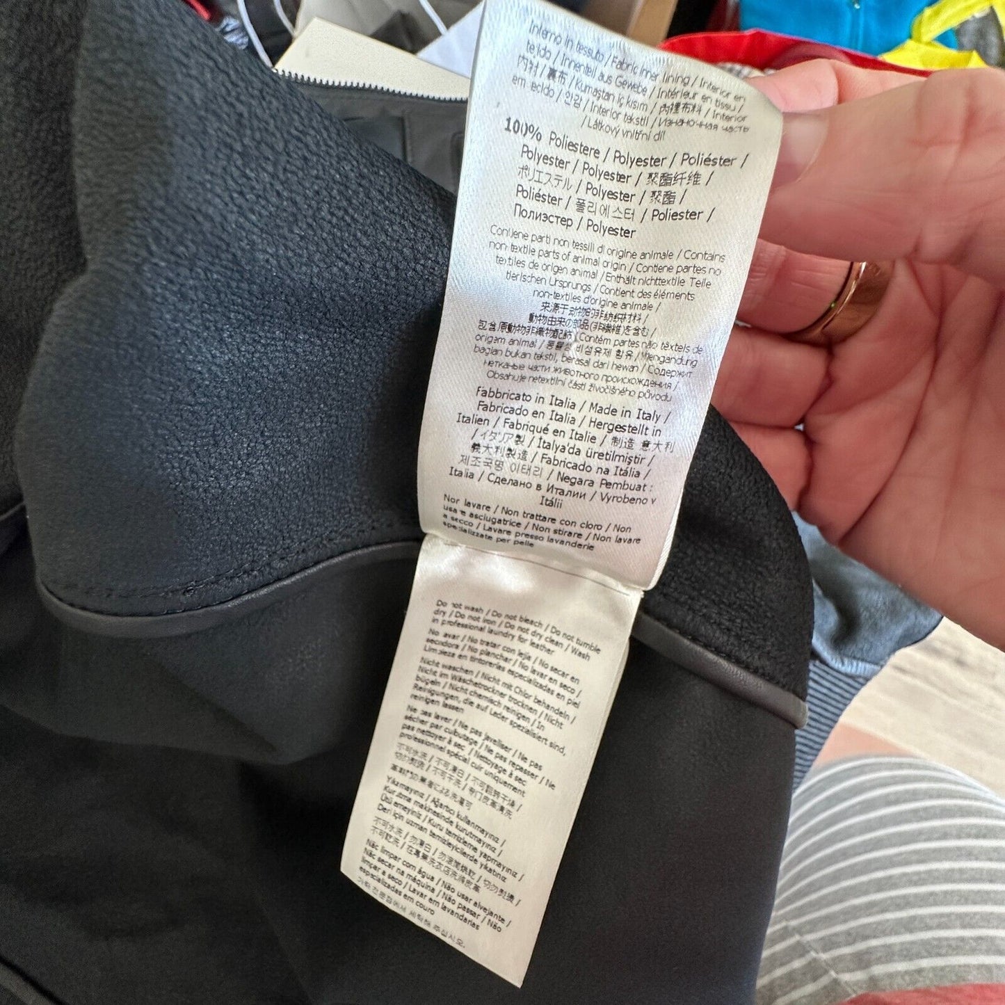 Fendi Black Soft Leather Fendi Embossed Monogram Front Long Sleeve Hooded Jacket